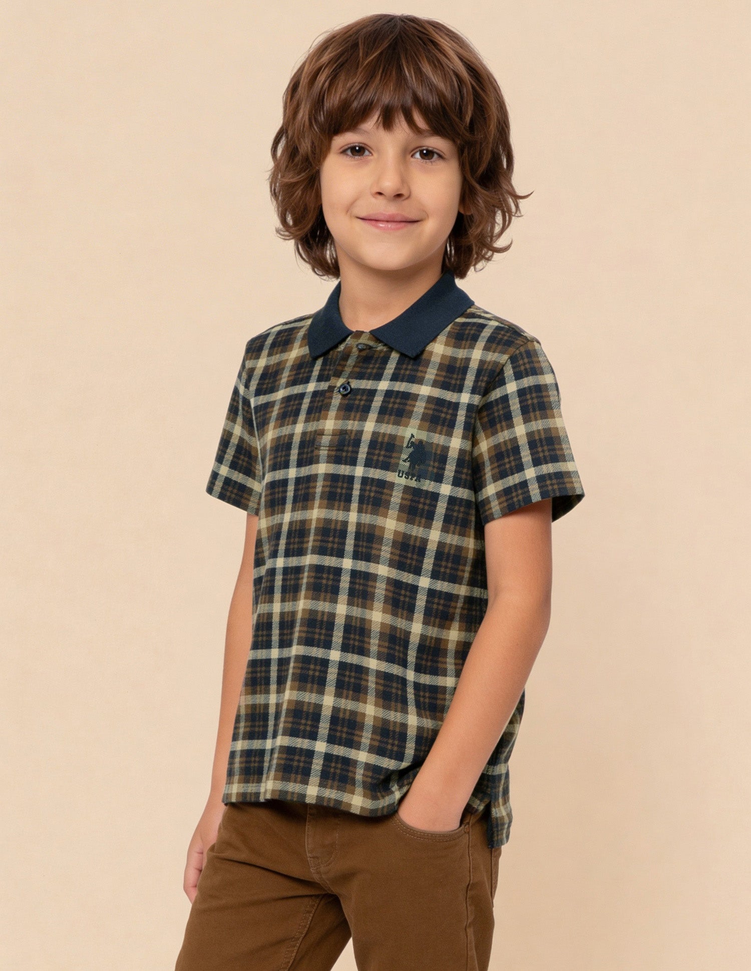 Checked Regular Fit Polo Shirt Navy - U.S. Polo Assn. India | Large
