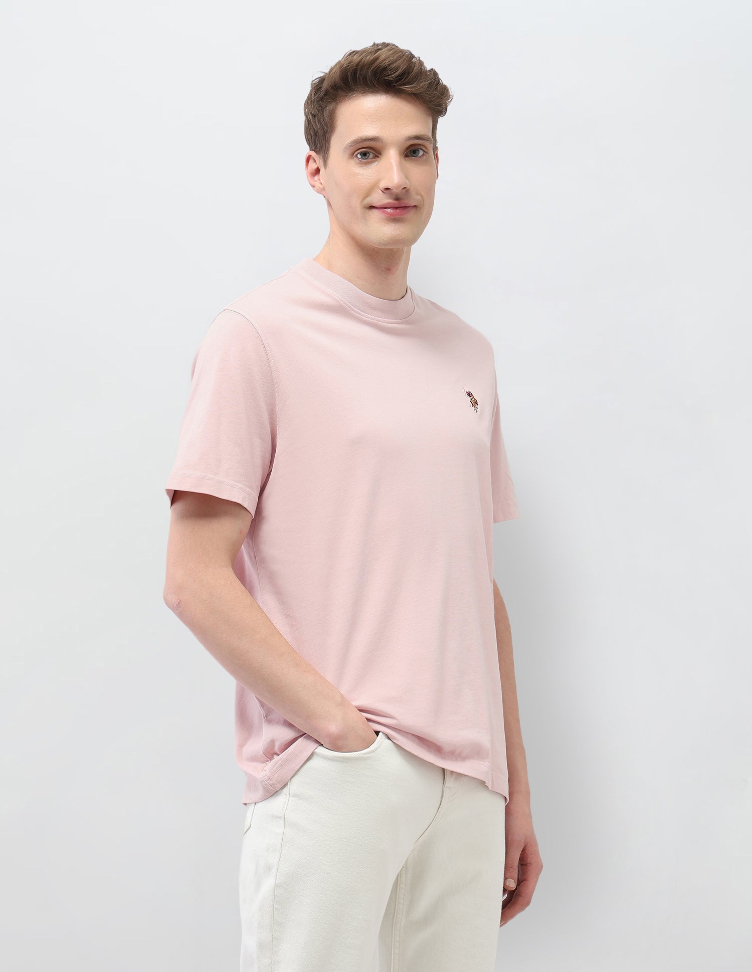 Solid Muscle Fit T-Shirt Pink - U.S. Polo Assn. India | Large