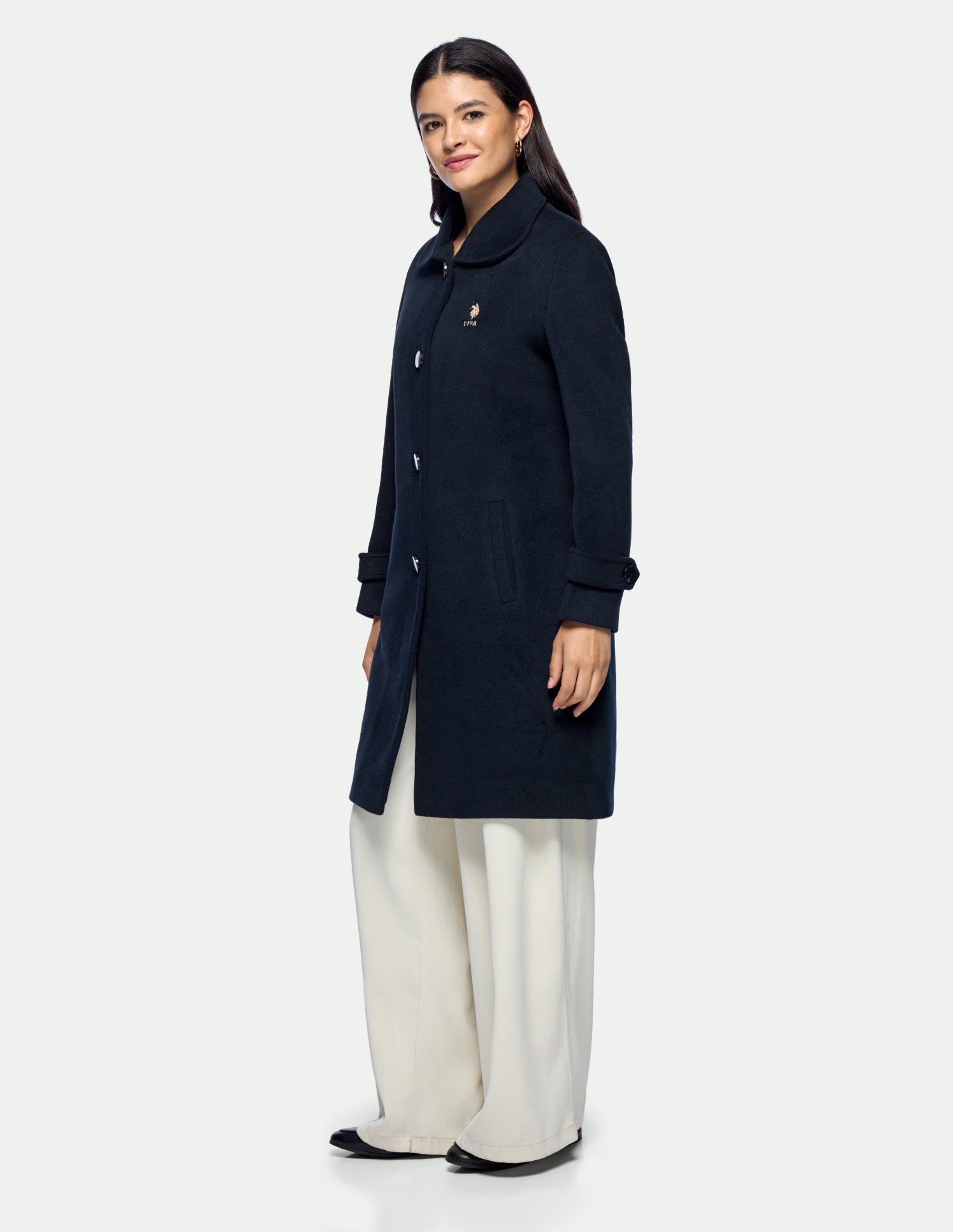 Longline Regular Fit Coat Navy - U.S. Polo Assn. India | Large
