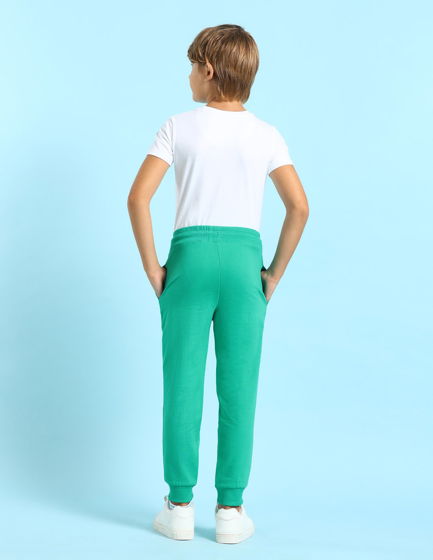 Boys Pure Cotton Solid Joggers Dark Green - U.S. POLO ASSN. | Large