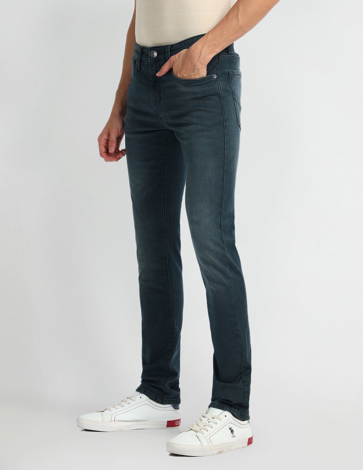 Regallo Skinny Fit Blue Jeans Blue - U.S. Polo Assn. India | Large