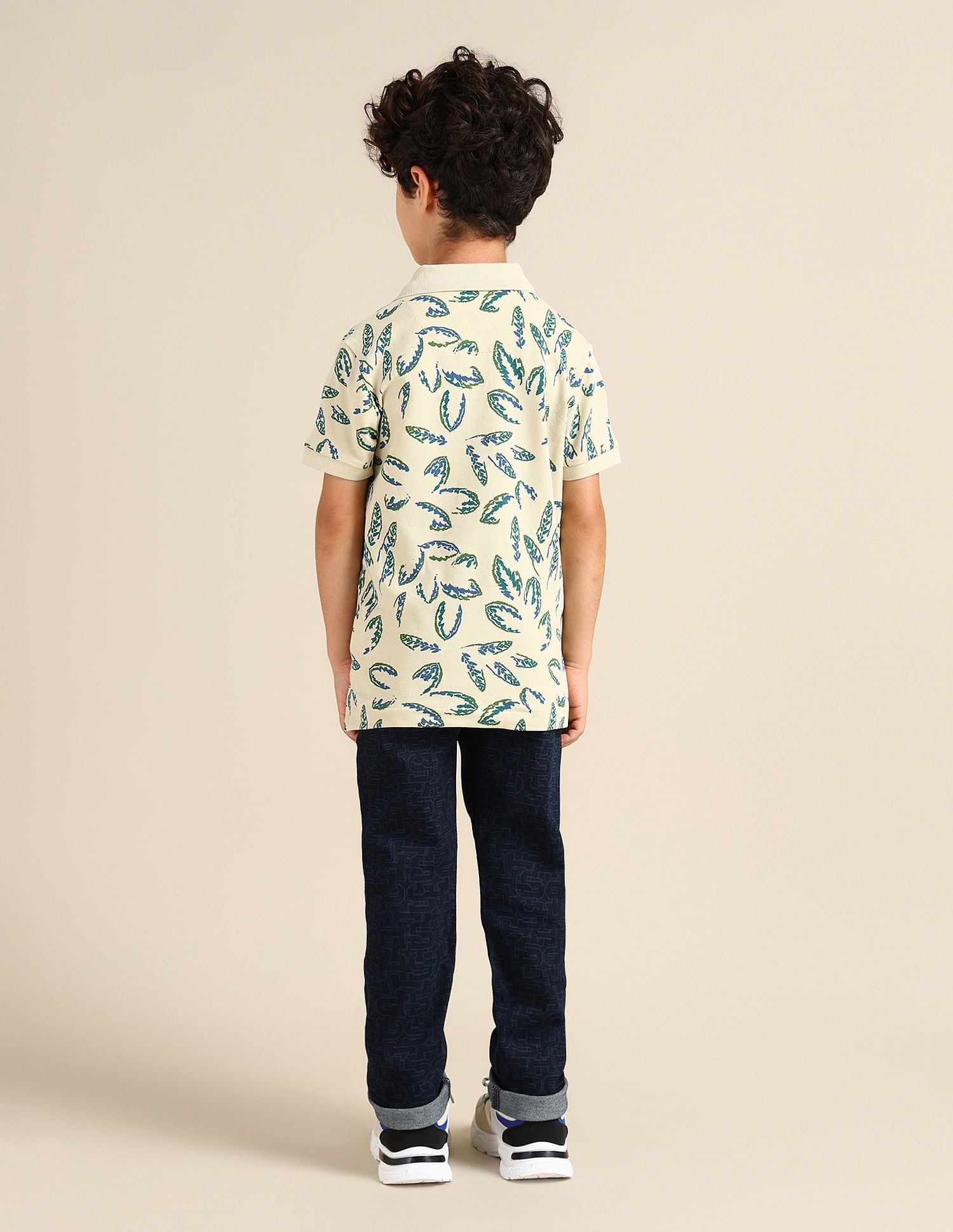 Boys Printed Cotton Polo Shirt Nude - U.S. Polo Assn. India | Large