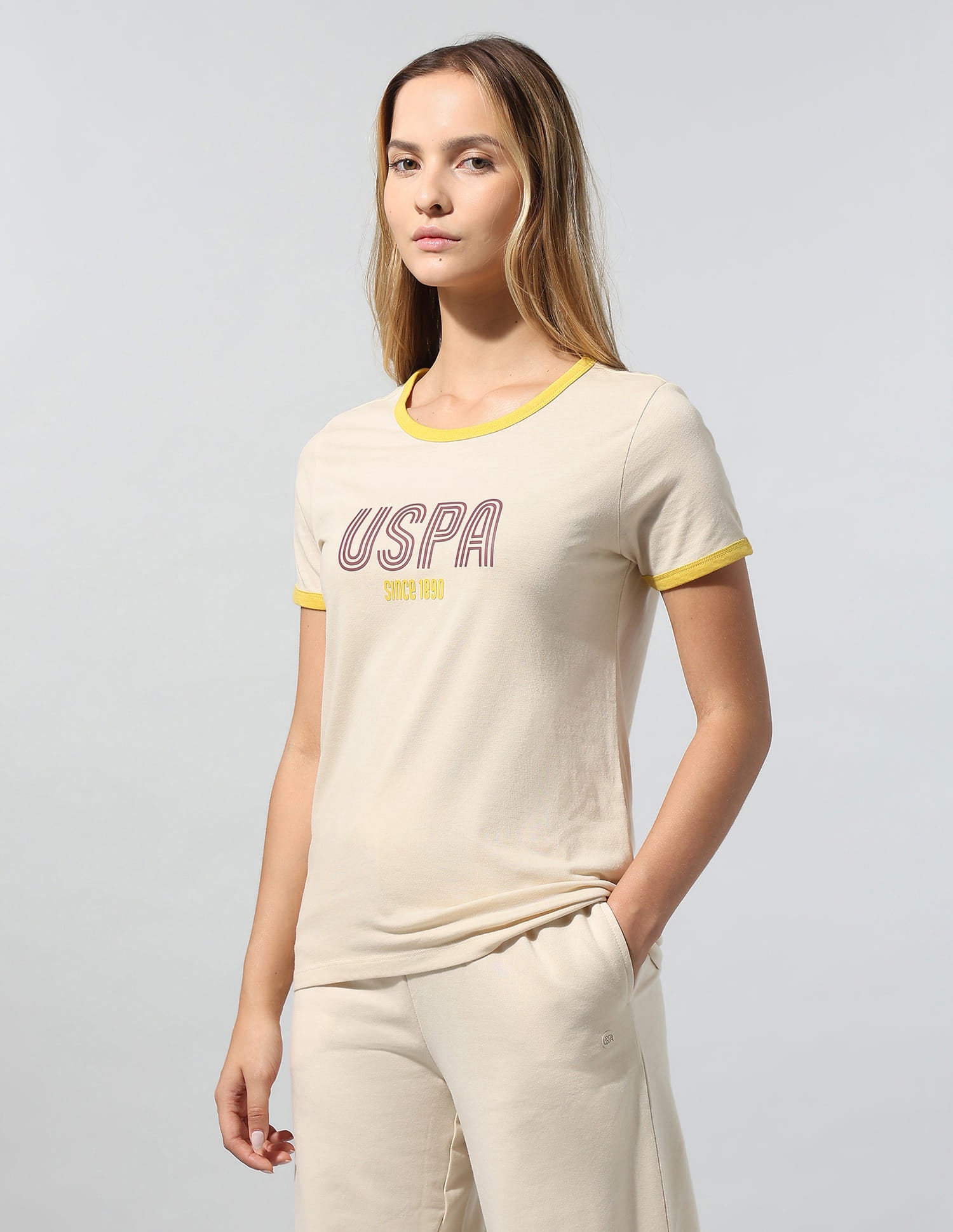 Brand Printed Regular Fit T-Shirt White - U.S. Polo Assn. India | Large