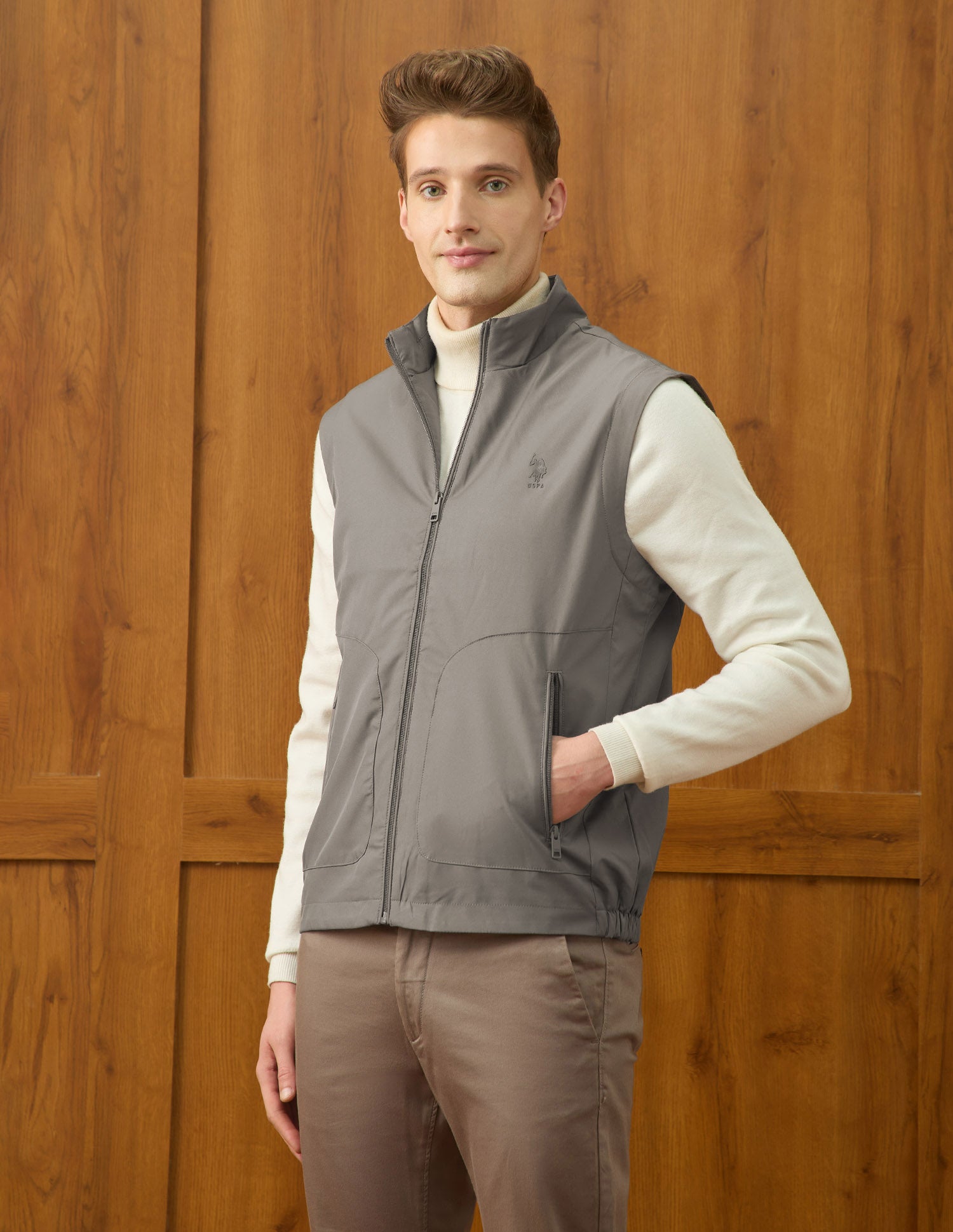 Equestrian Aisle Theater Regular Fit Jacket Light Brown - U.S. Polo Assn. India | Large