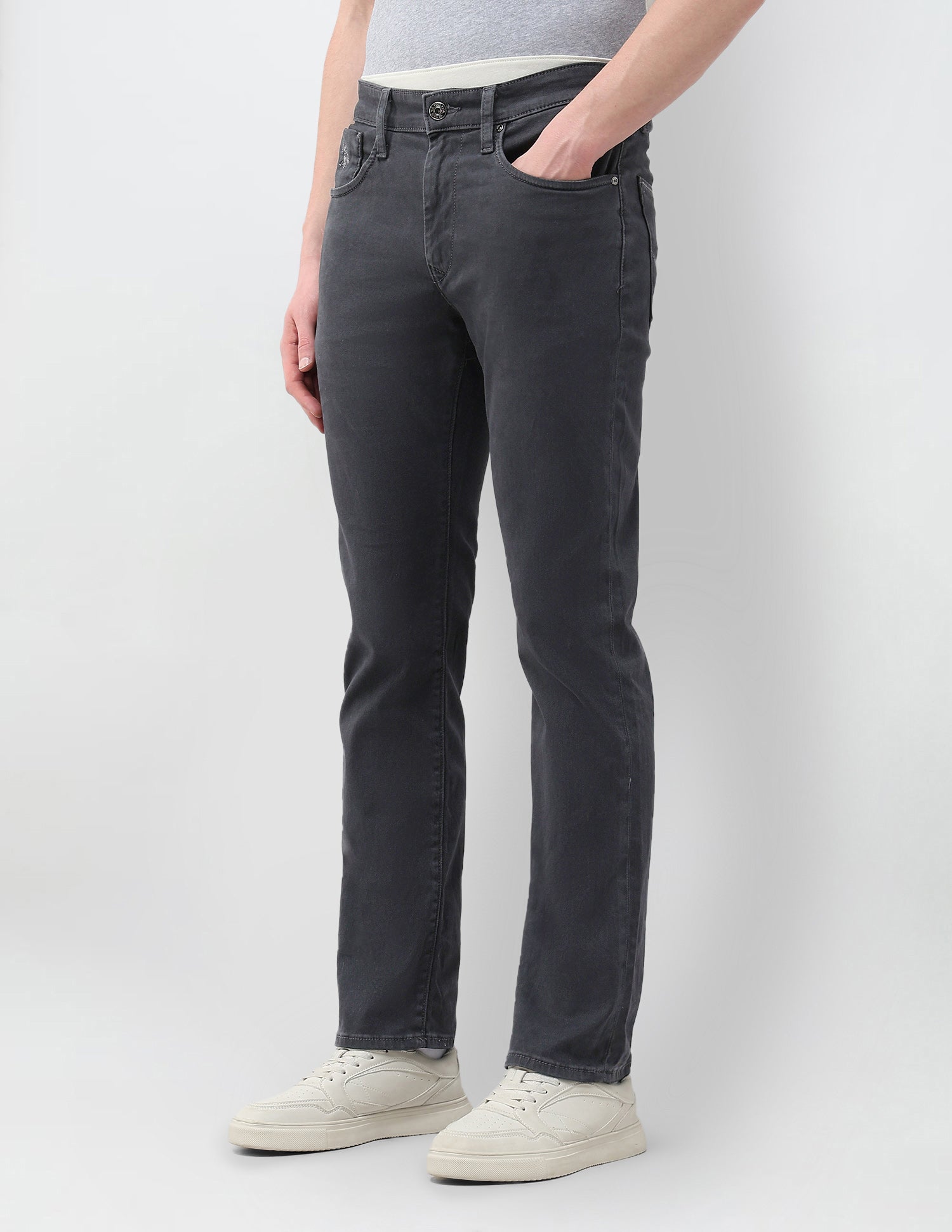Mid Rise Harold Slim Straight Fit Jeans Grey - U.S. Polo Assn. India | Large