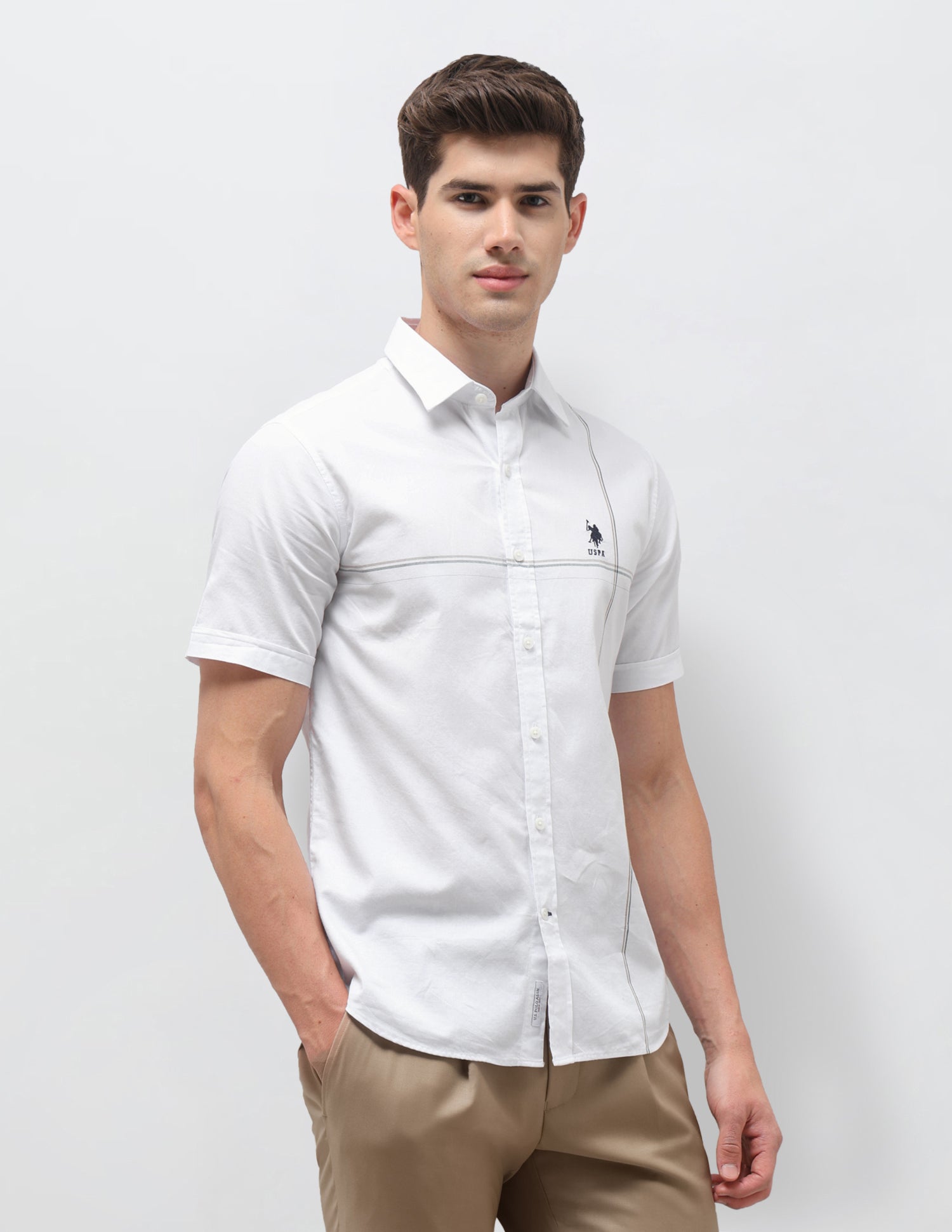 Twill Regular Fit Shirt White - U.S. Polo Assn. India | Large