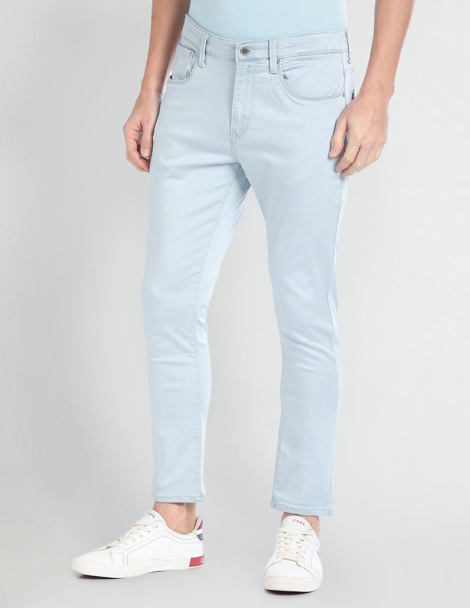 Henry Tapered Cropped Blue Jeans Blue - U.S. POLO ASSN. | Large