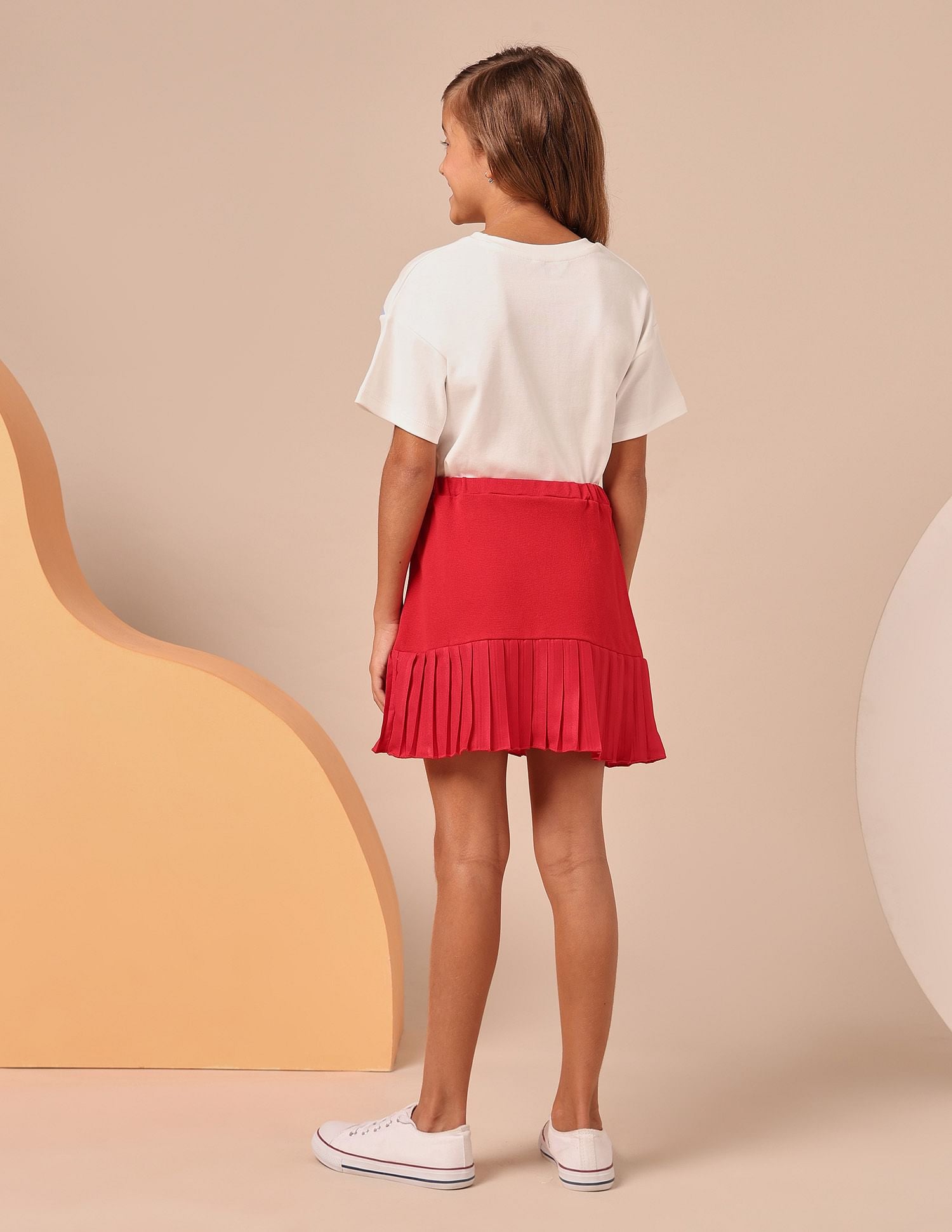 Girls High-Waist Pleasted A-Line Skirt Red - U.S. POLO ASSN. | Large