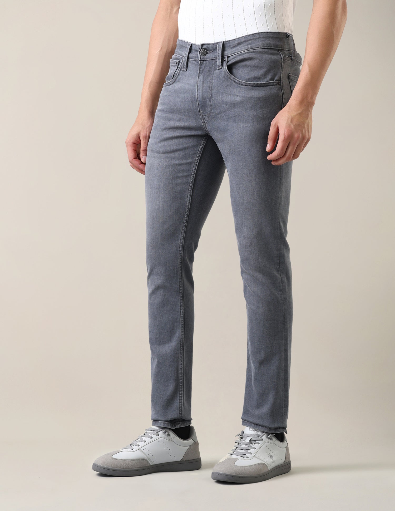 Regallo Skinny Fit Grey Jeans Grey - U.S. Polo Assn. India | Large