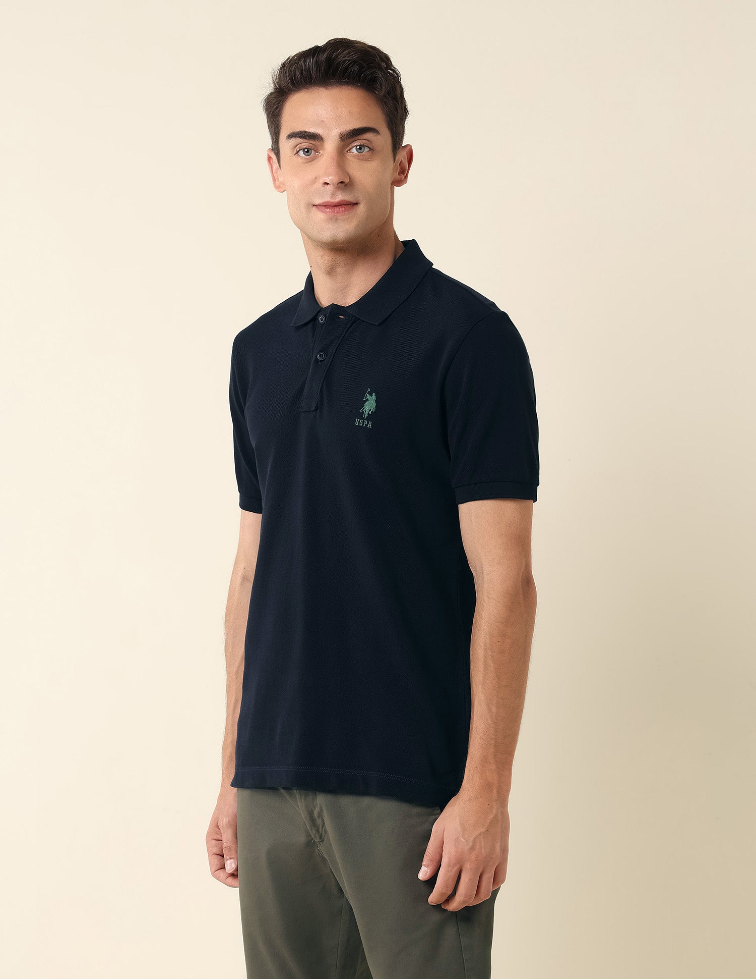 Slim Fit Pure Cotton Polo Shirt Navy - U.S. Polo Assn. India | Large