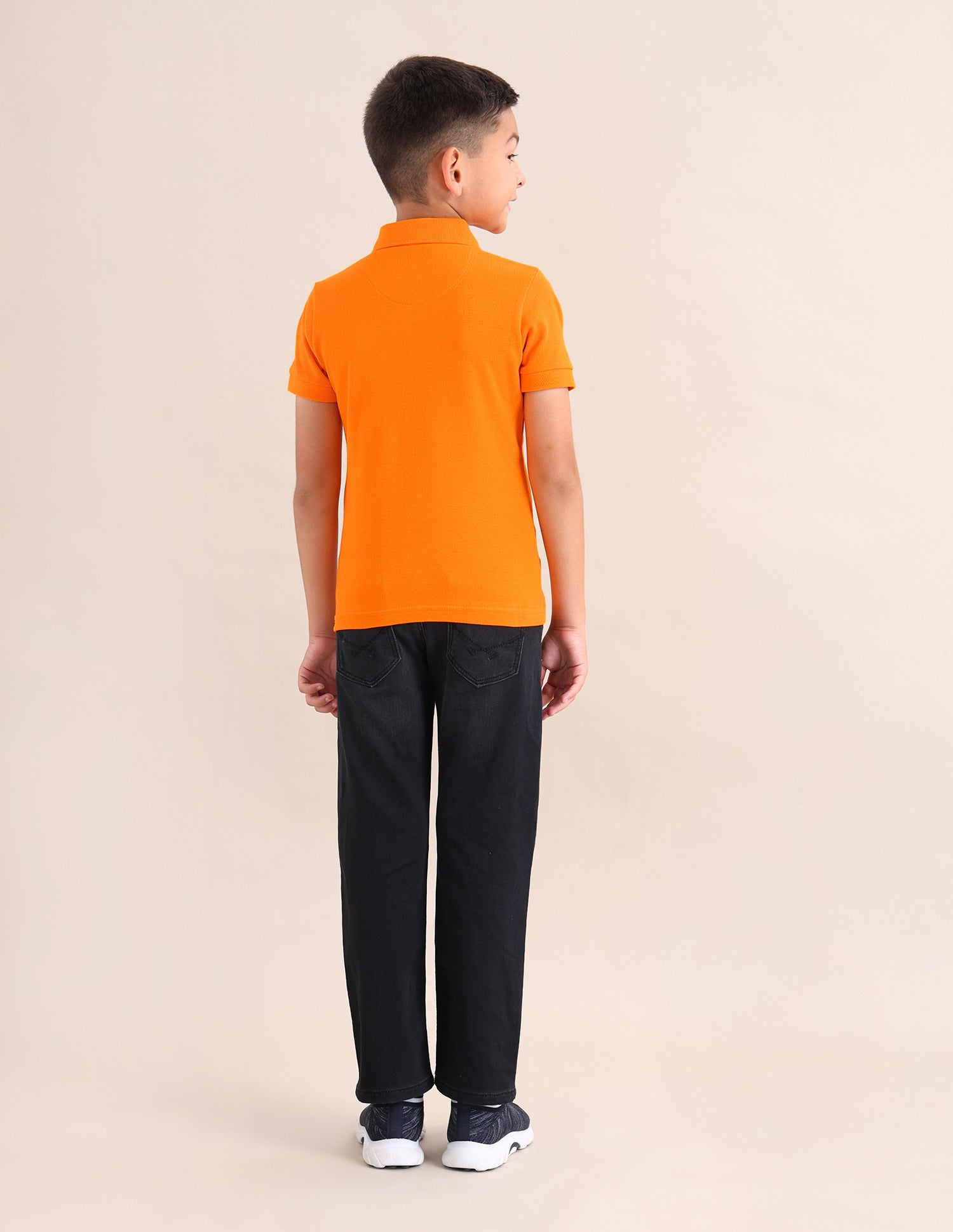 Boys Solid Regular Fit T-Shirt Dark Orange - U.S. POLO ASSN. | Large