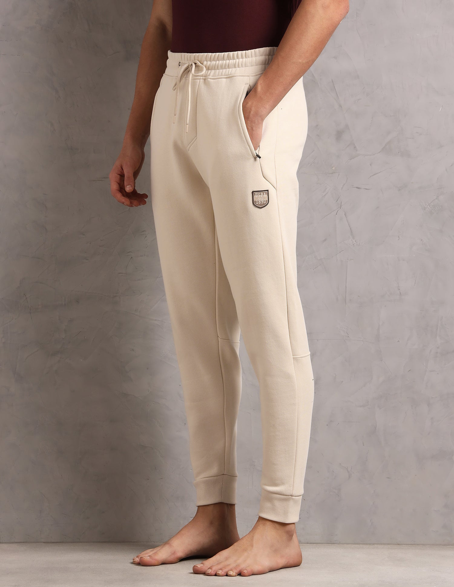 Comfort Fit Cotton OJ008-PL Lounge Joggers - Pack Of 1 Light Grey - U.S. Polo Assn. India | Large