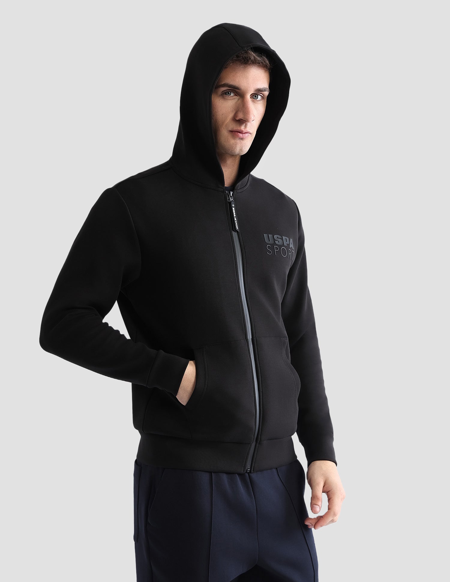 Solid Slim Fit Sweatshirt Black - U.S. POLO ASSN. | Large