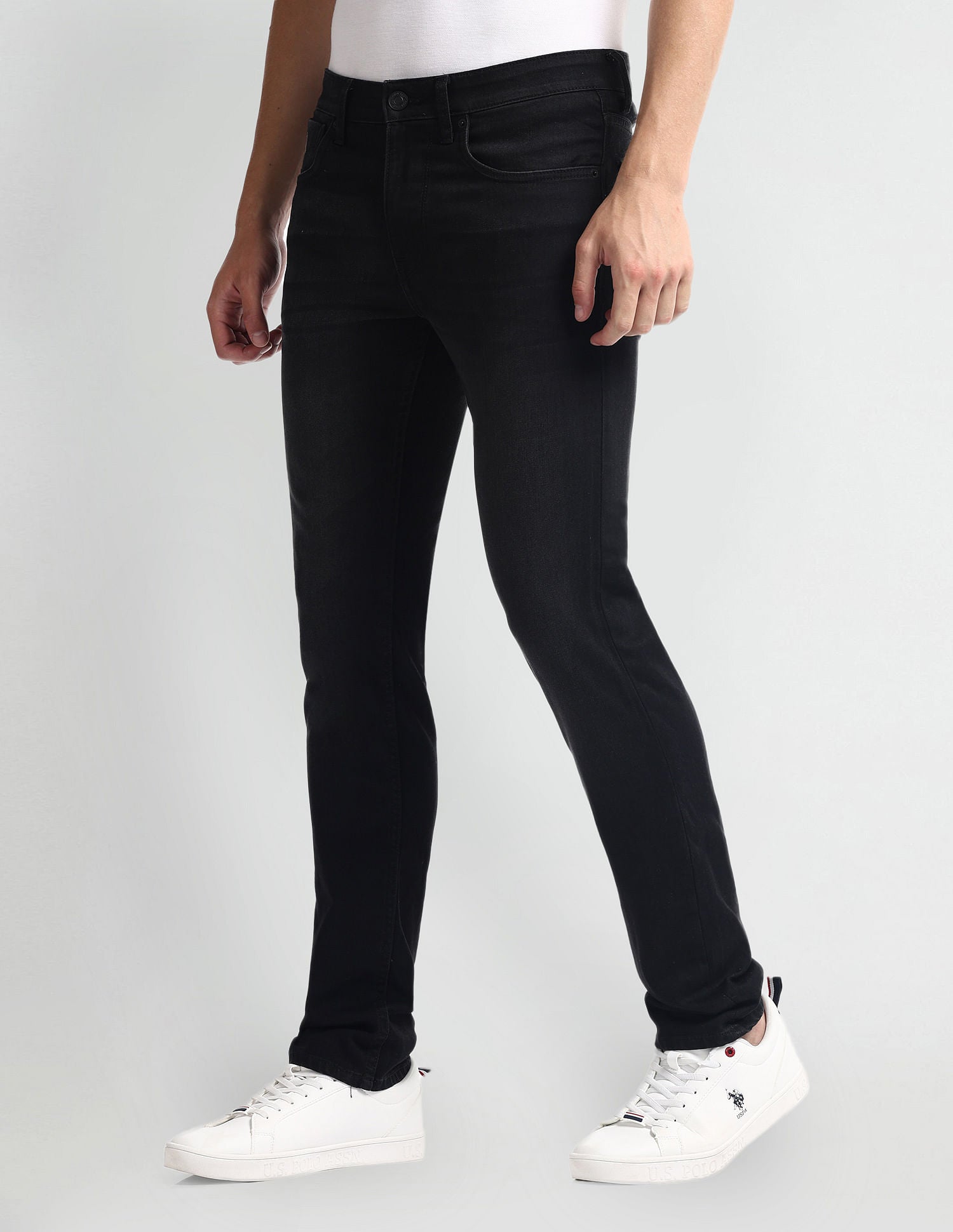 Regallo Skinny Fit Black Jeans Black - U.S. Polo Assn. India | Large