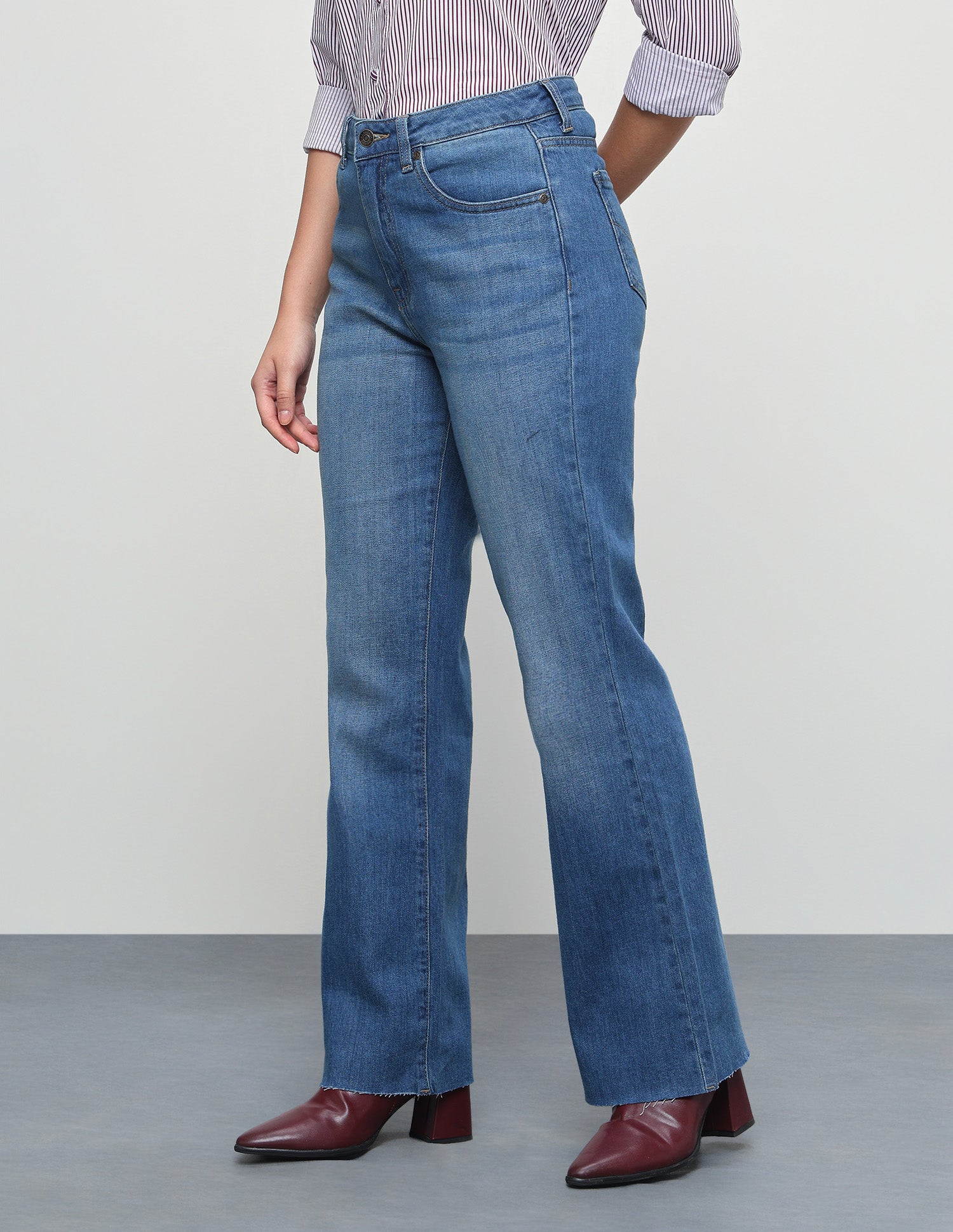 High Rise Flared Fit Jeans Blue - U.S. Polo Assn. India | Large