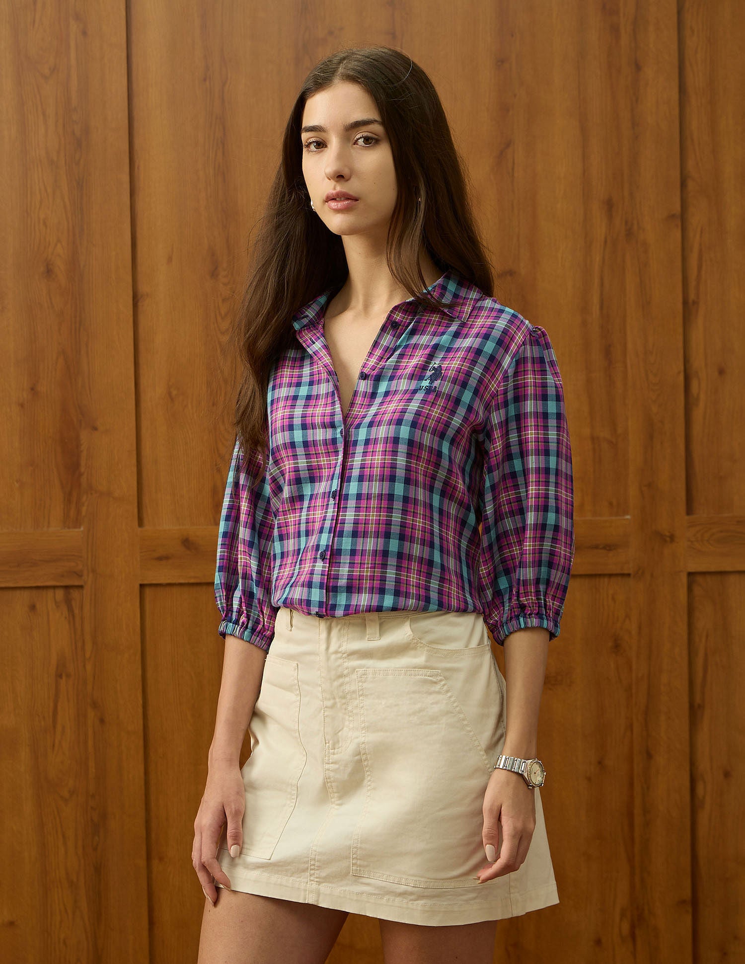 Regular Fit Gingham Checked Shirt Multi-colour - U.S. POLO ASSN. | Large