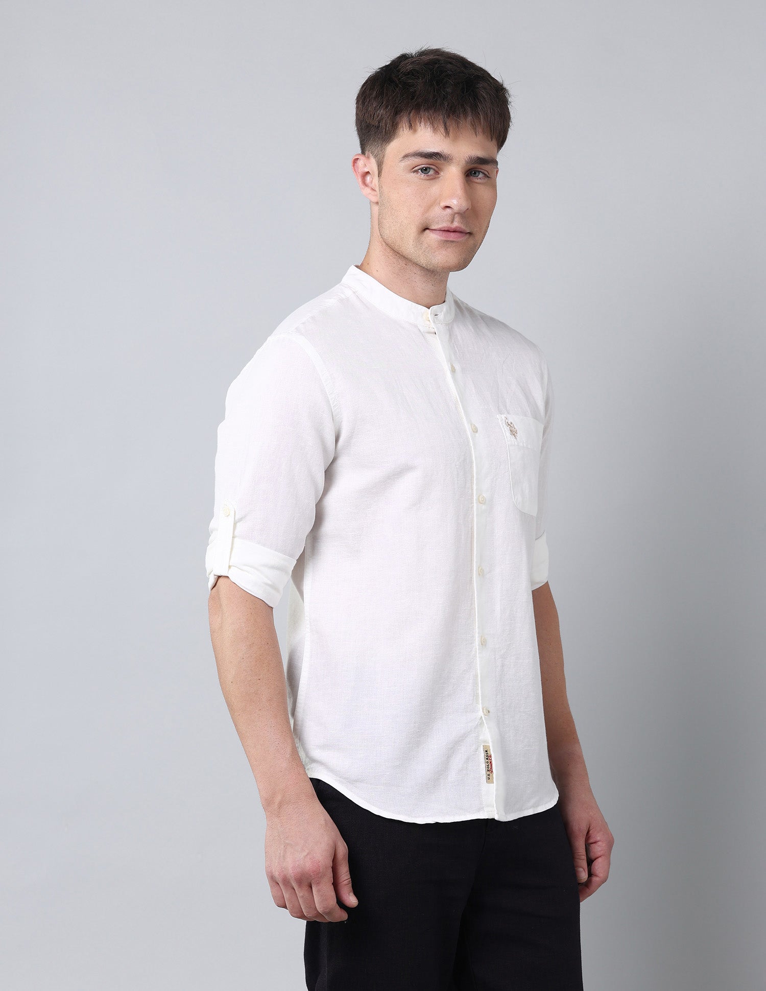 Solid Regular Fit Poplin Shirt White - U.S. Polo Assn. India | Large