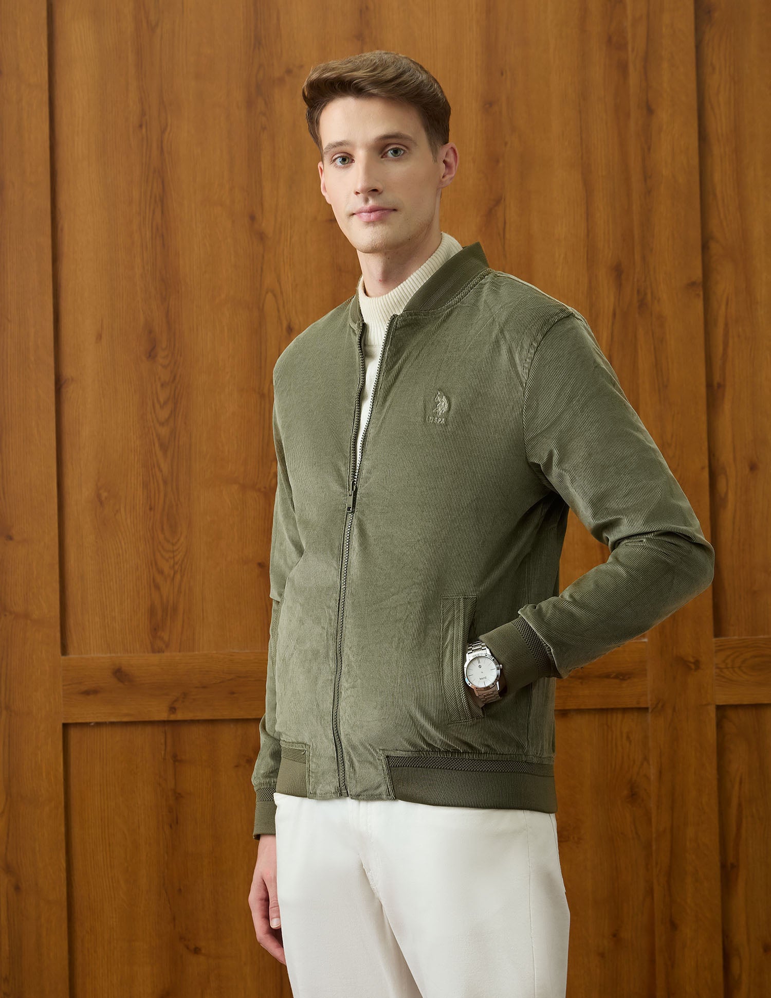 Equestrian Aisle Theater Reversible Jacket Green - U.S. POLO ASSN. | Large