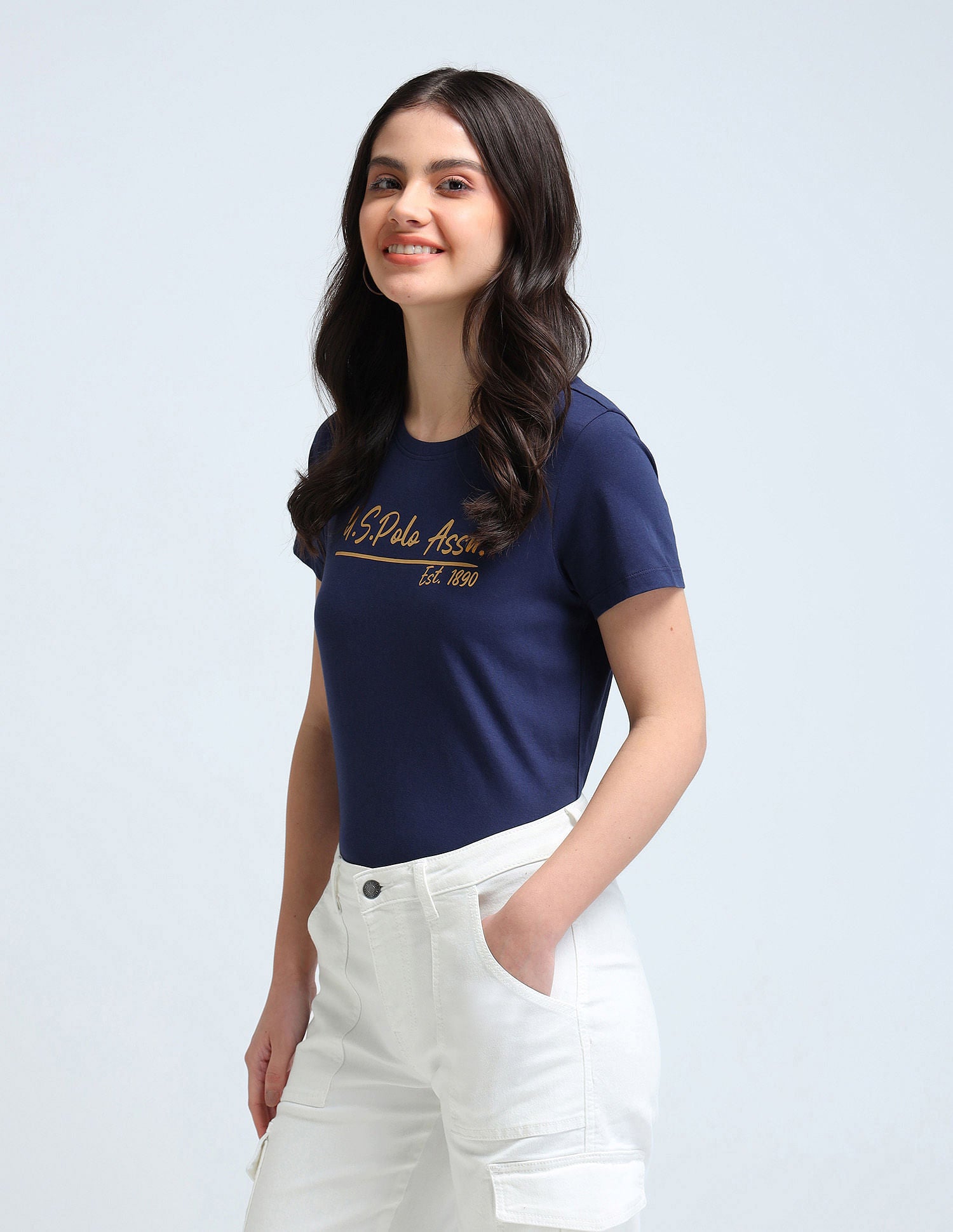 Pure Cotton Brand Print T-Shirt Navy - U.S. POLO ASSN. | Large