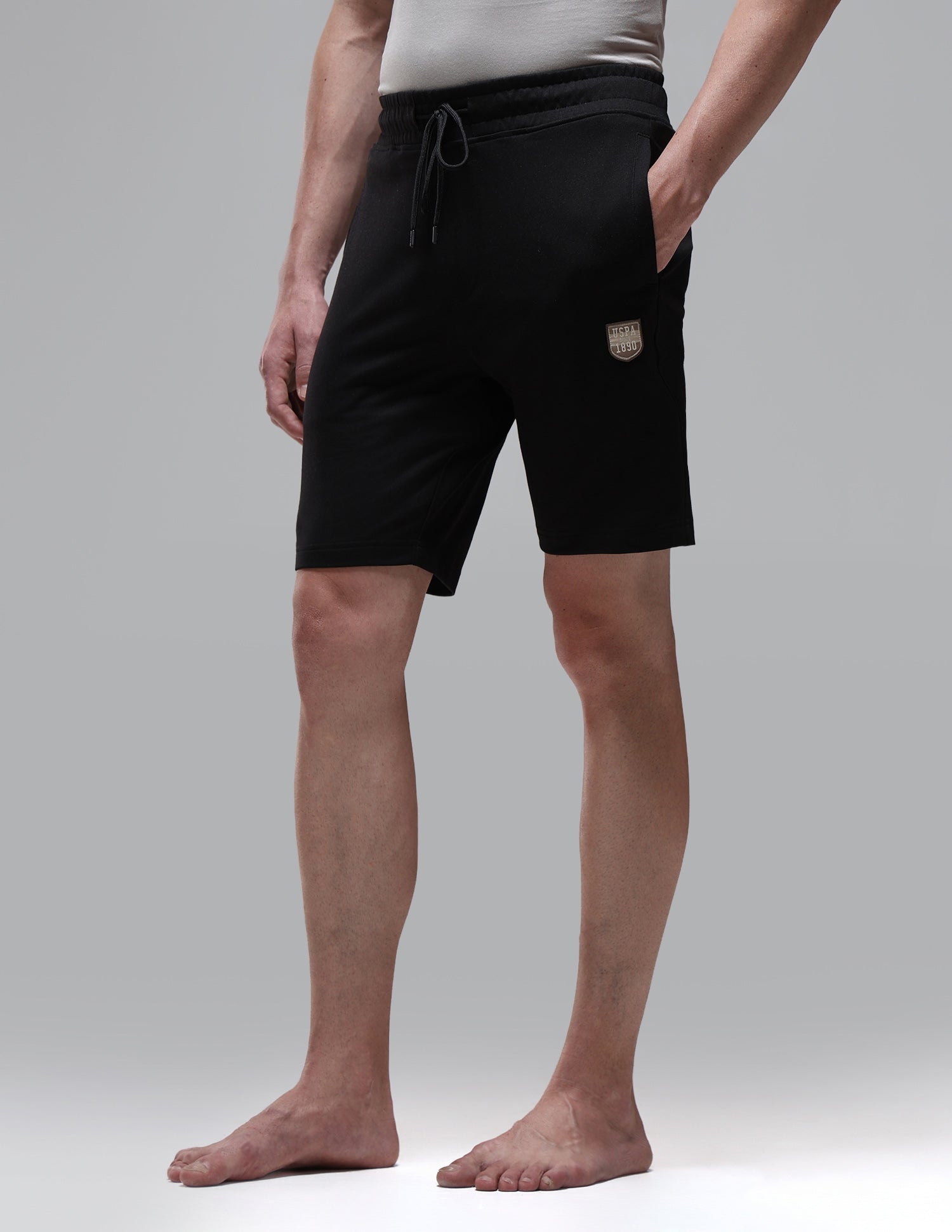 Cotton Rich OES11 Lounge Shorts Black - U.S. Polo Assn. India | Large