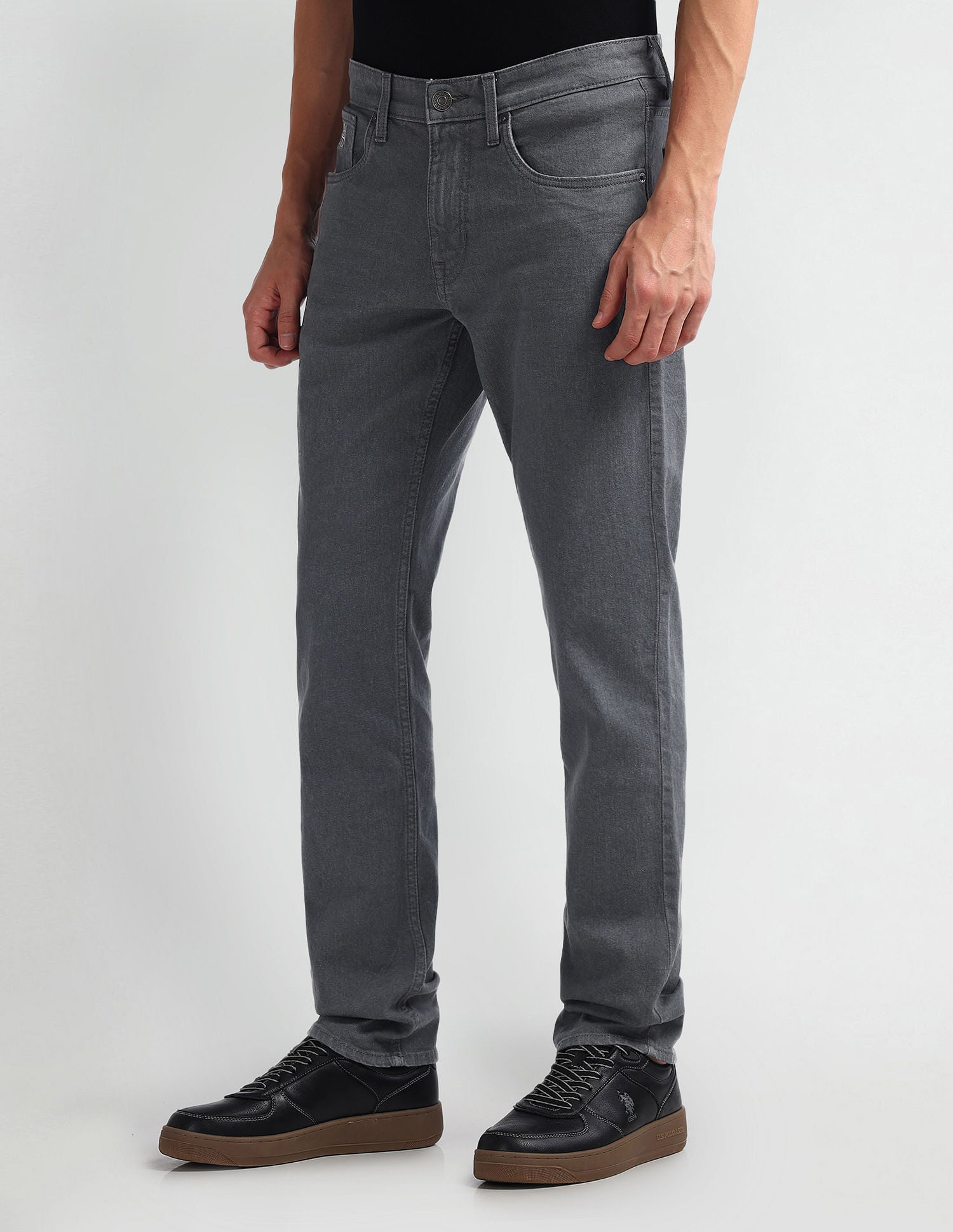 Brandon Slim Tapered Fit Grey Jeans Grey - U.S. Polo Assn. India | Large