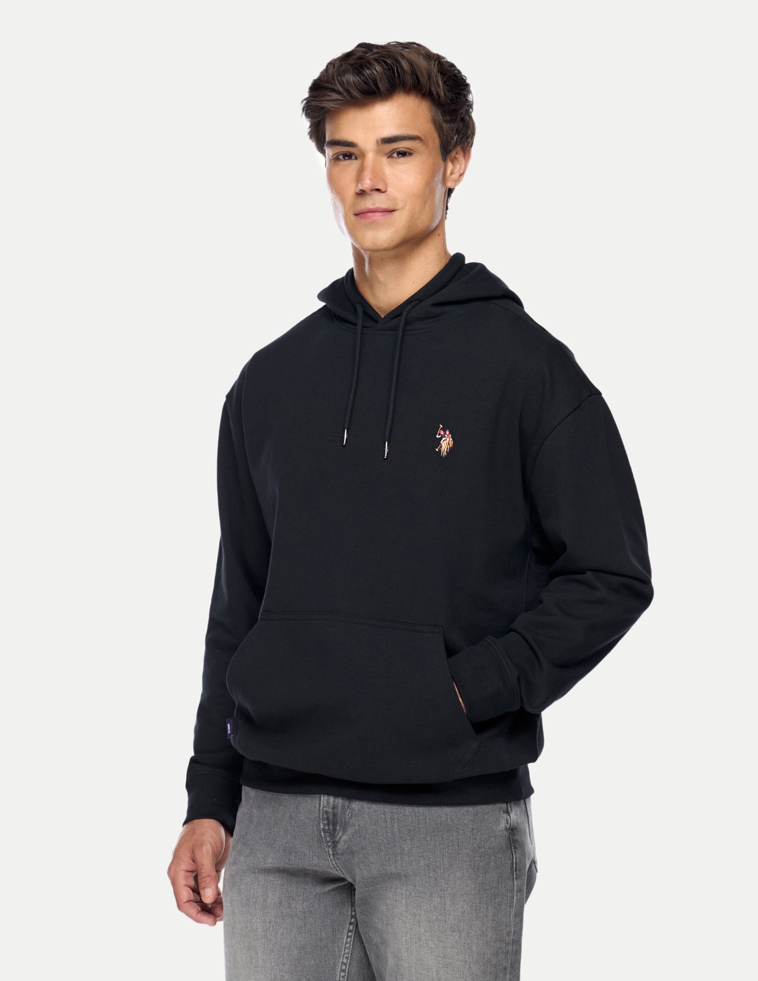 Solid Relaxed Fit Sweatshirt Black - U.S. Polo Assn. India | Large