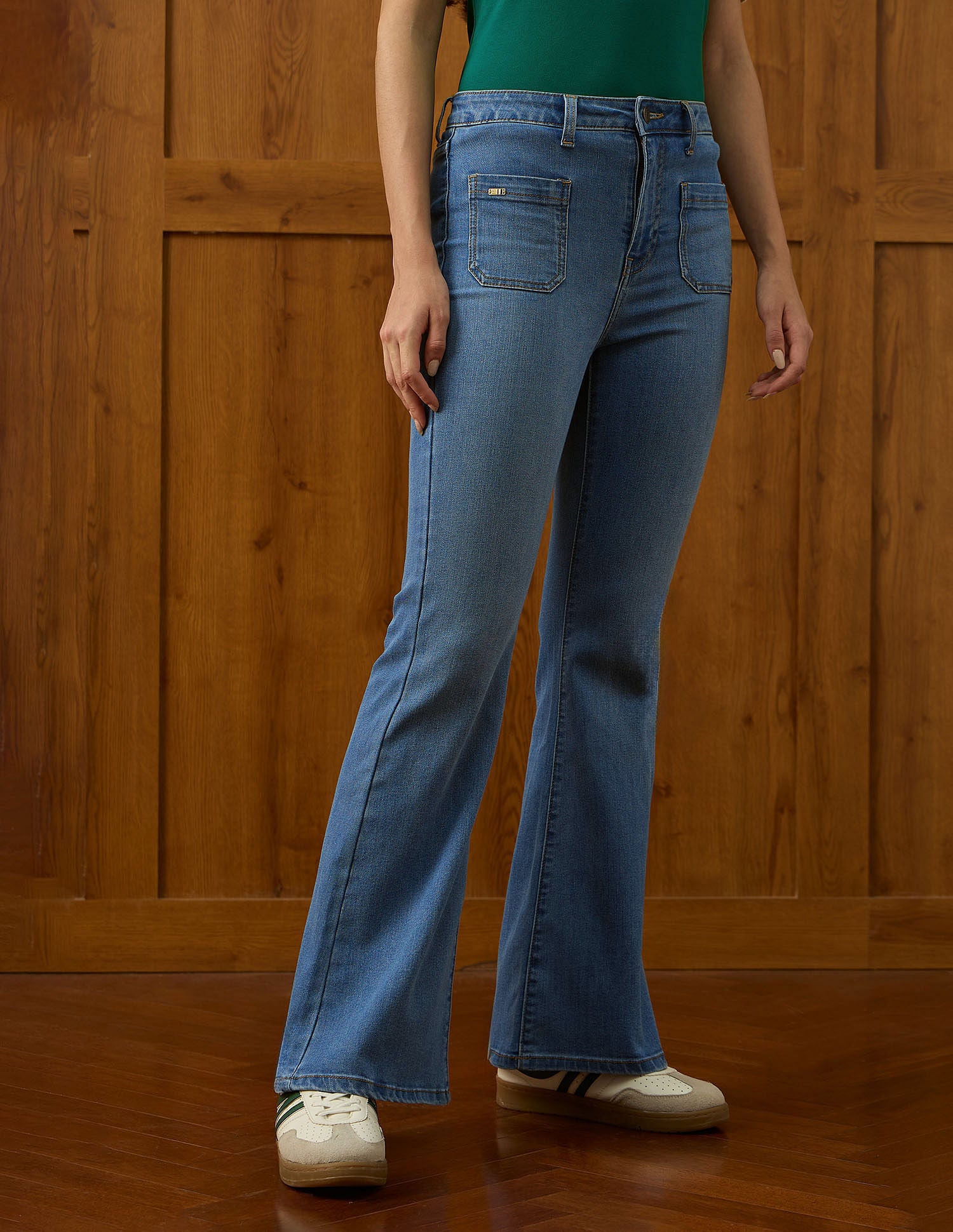 High Rise Extreme Flared Fit Jeans Blue - U.S. POLO ASSN. | Large