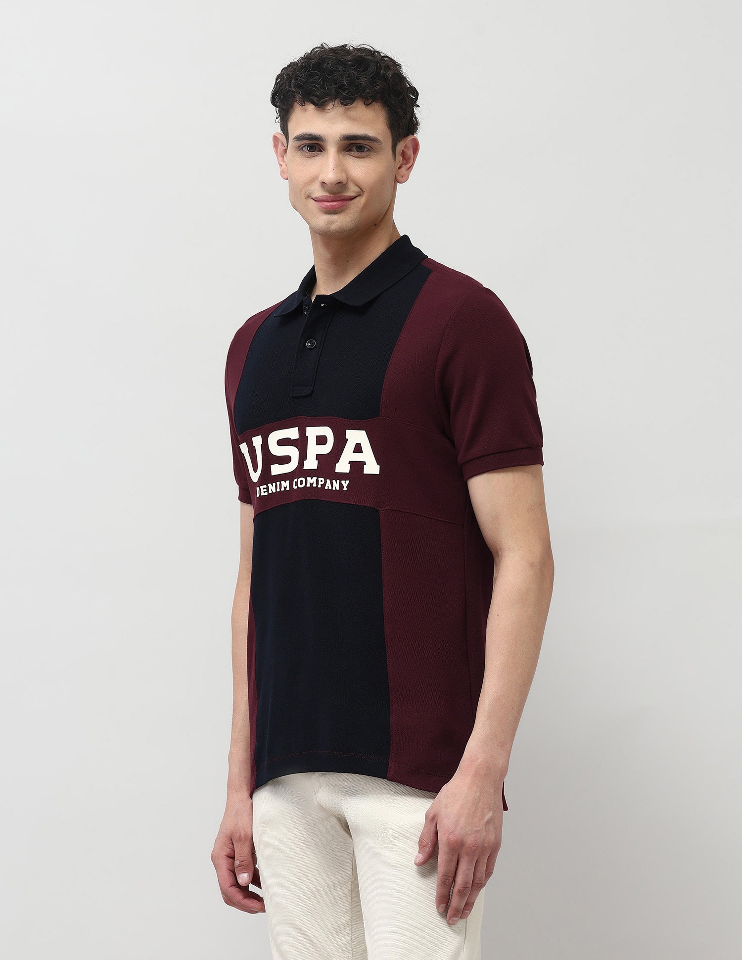 Colorblocked Regular Fit Polo Shirt Maroon - U.S. POLO ASSN. | Large