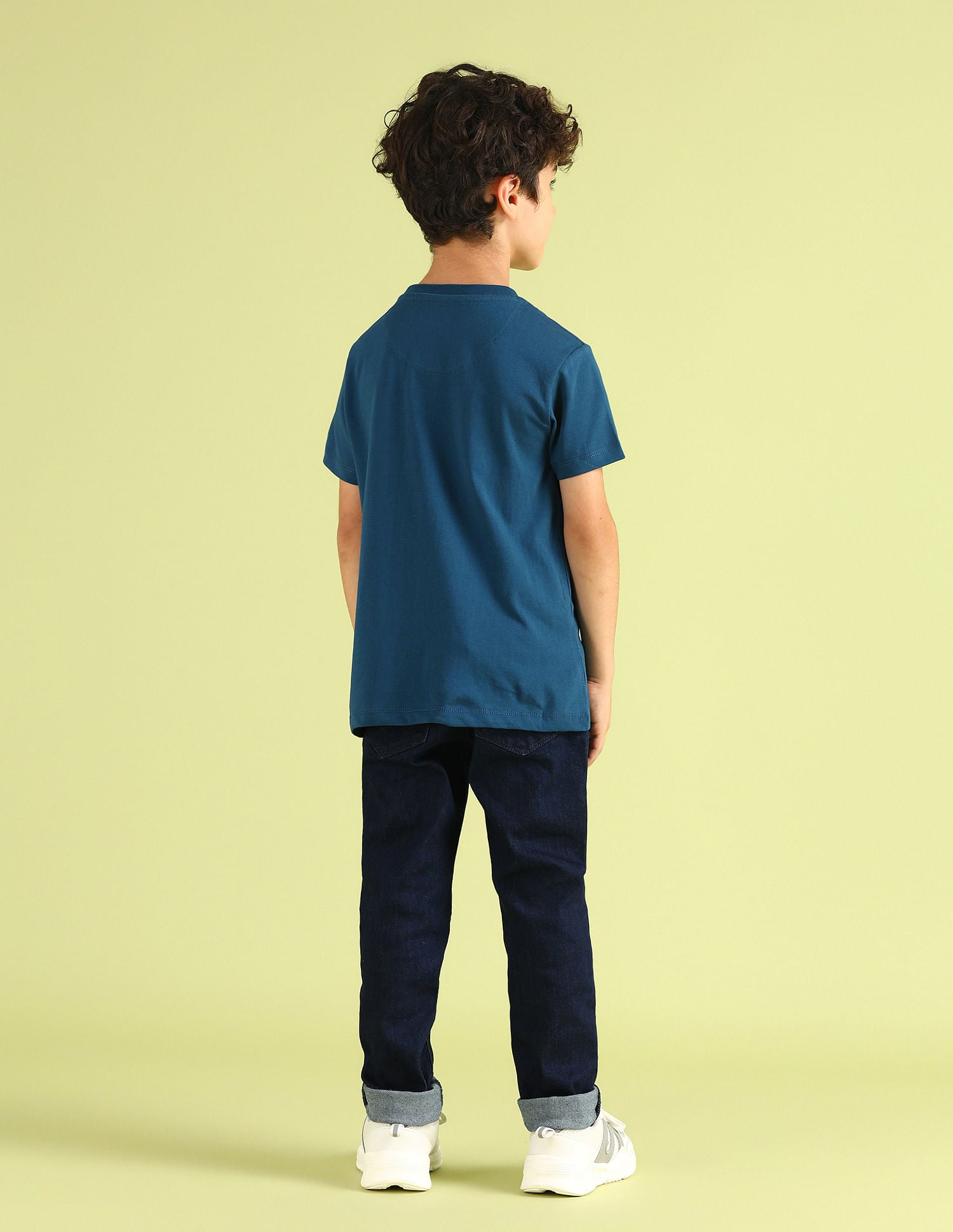 Boys Pure Cotton Regular T-shirt Blue - U.S. Polo Assn. India | Large