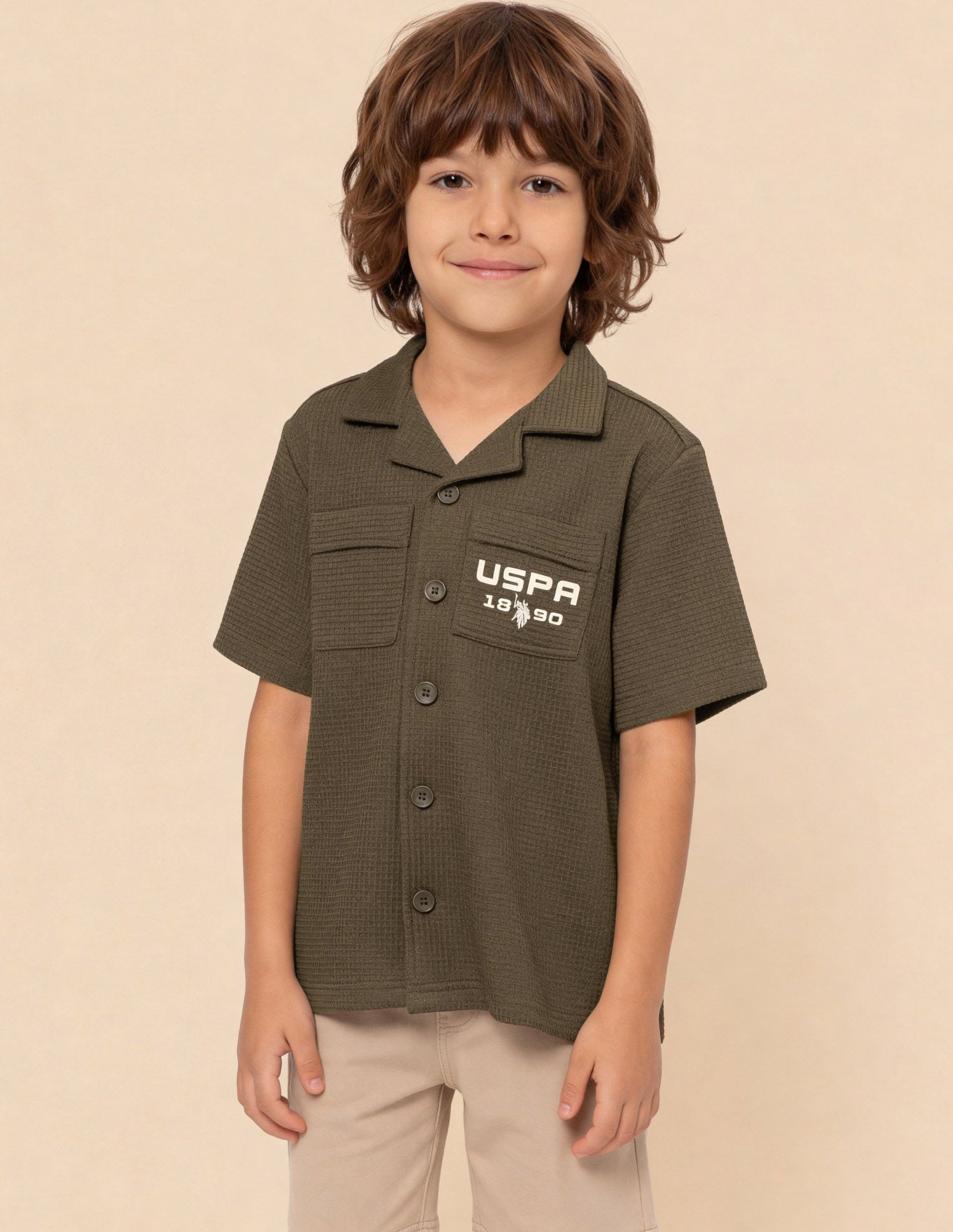 Textured Knitted Shirt Brown - U.S. Polo Assn. India | Large