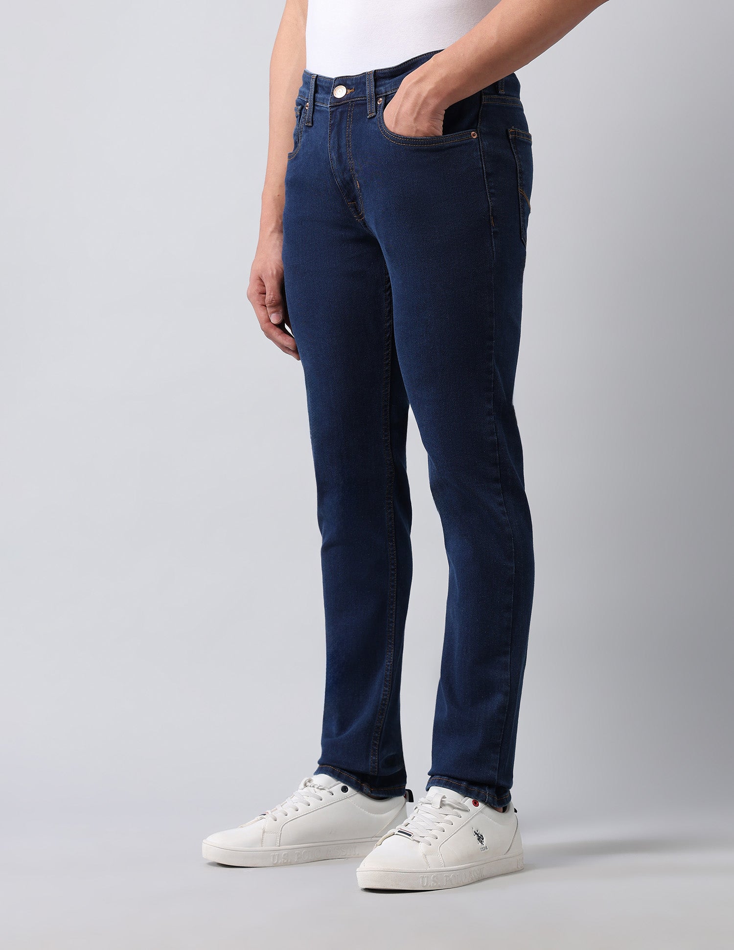 Brandon Slim Tapered Fit Blue Jeans Dark Blue - U.S. POLO ASSN. | Large