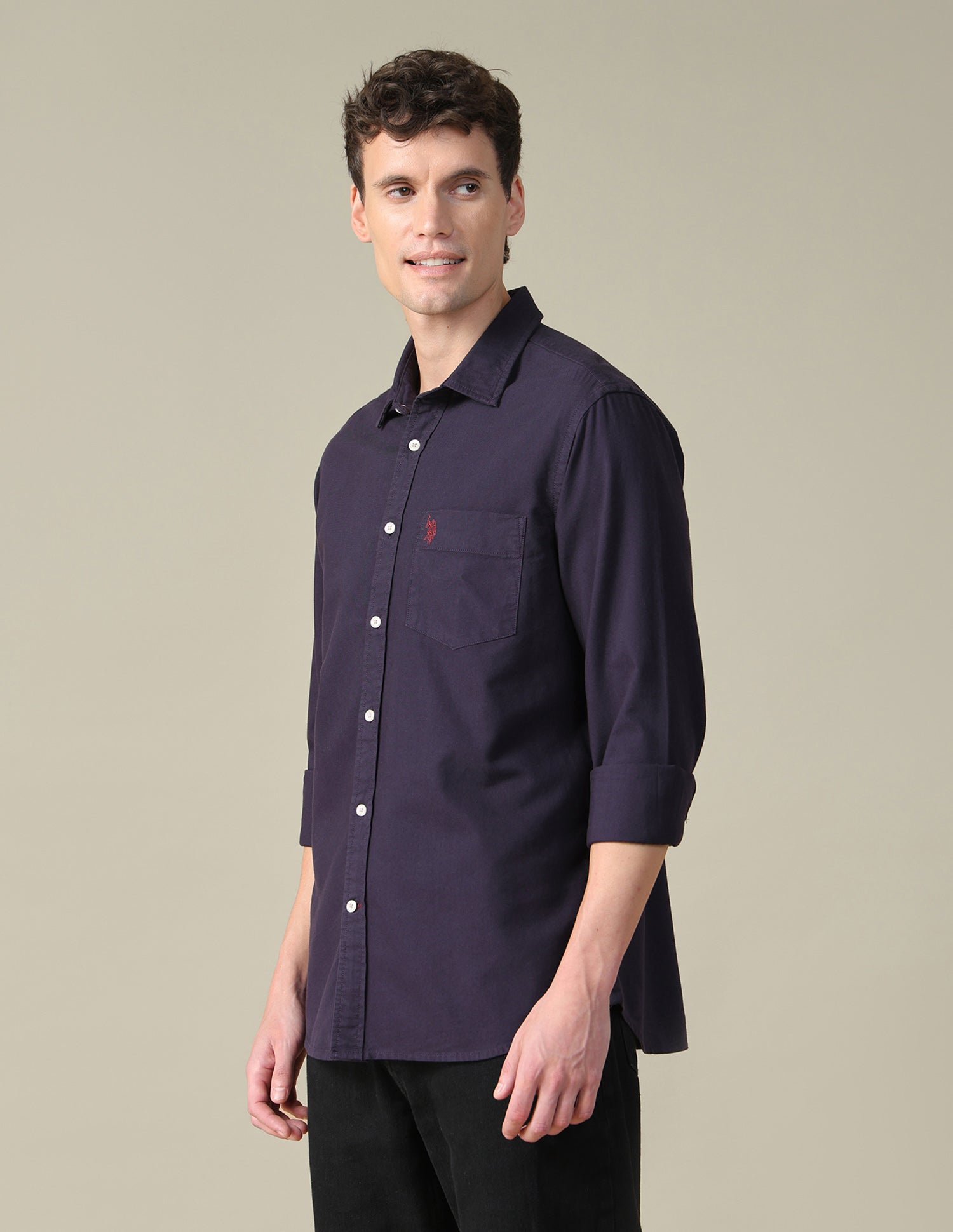 Oxford Tailored Fit Shirt Purple - U.S. Polo Assn. India | Large