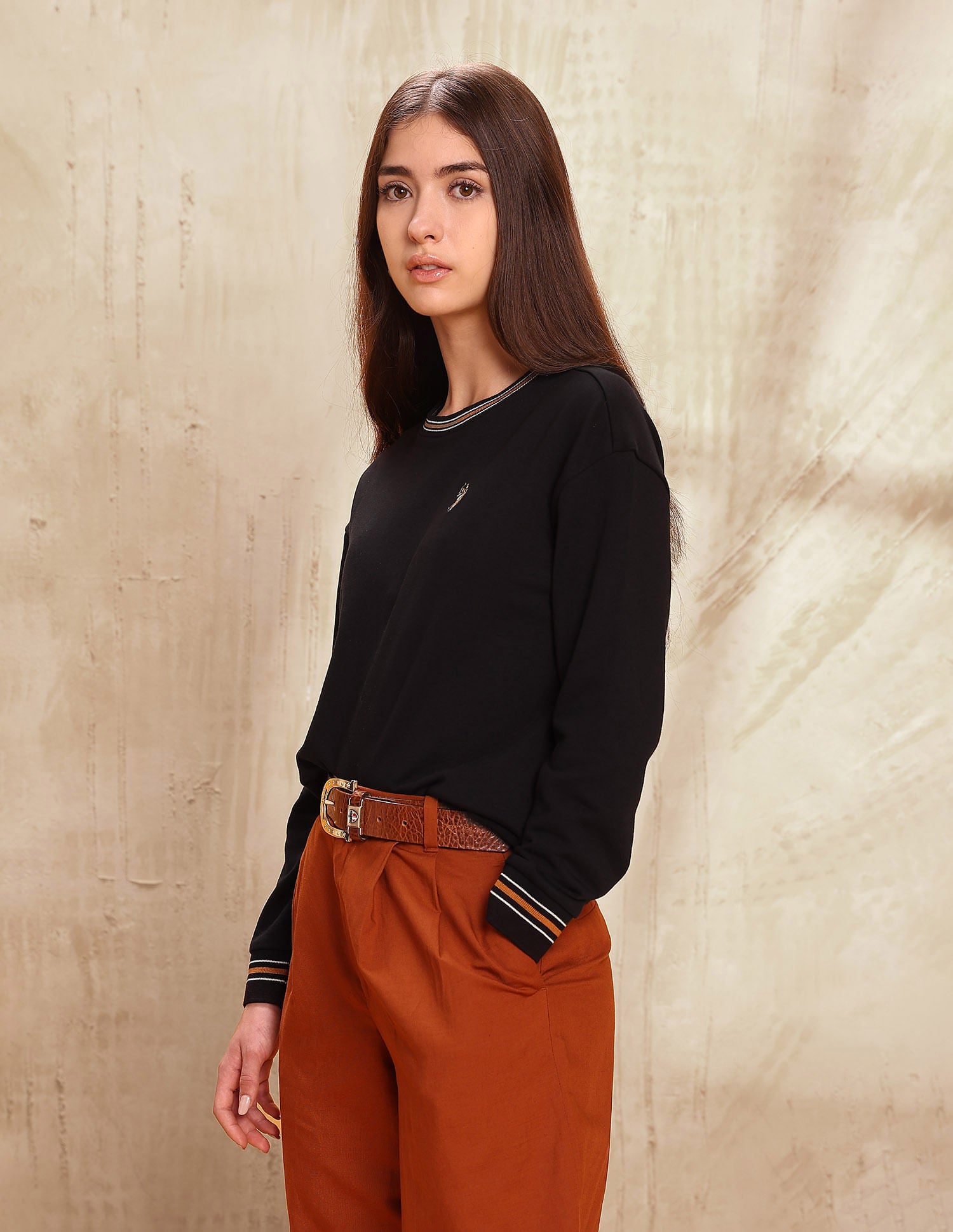 Solid Drop Shoulder Sweatshirt Black - U.S. POLO ASSN. | Large