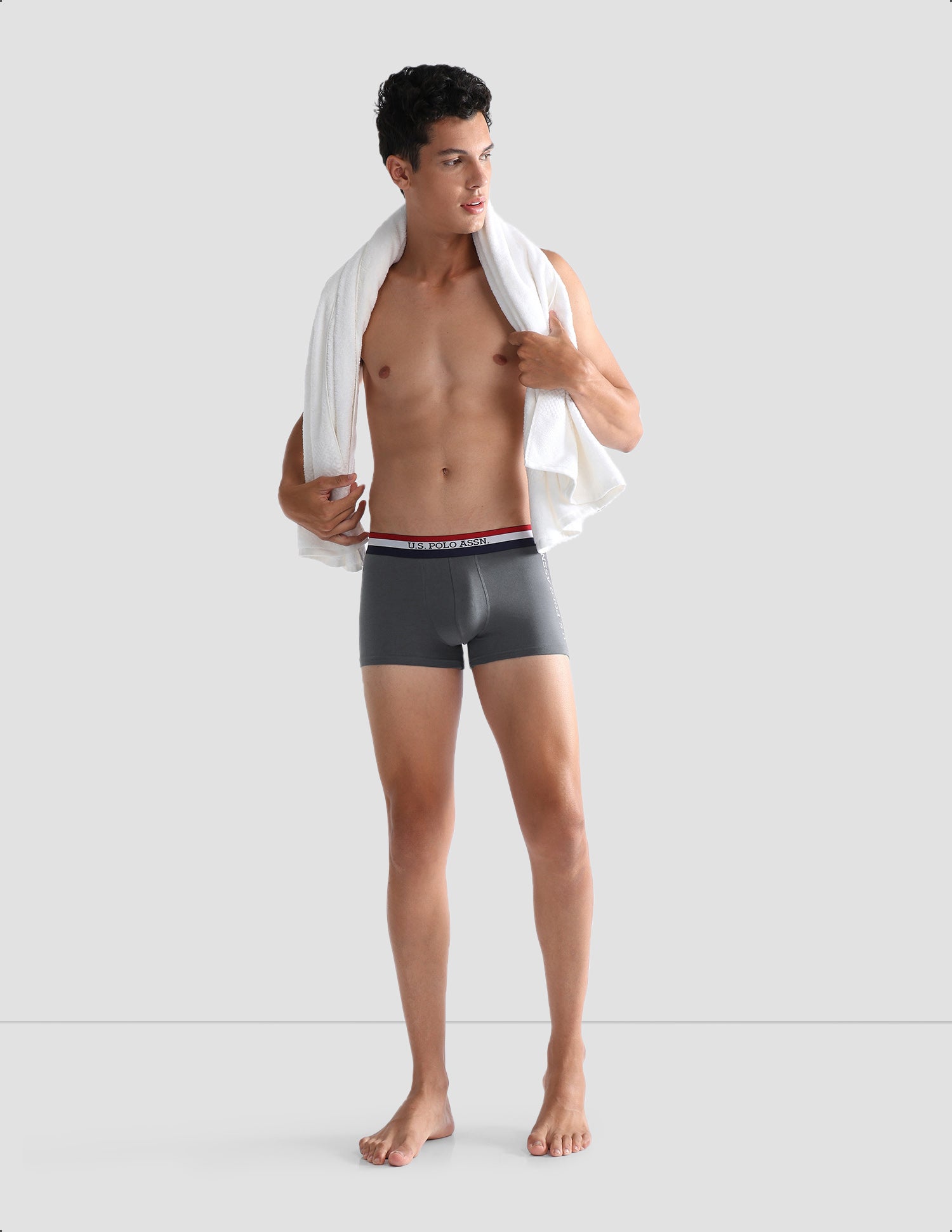 Solid Antibacterial ET002 Trunks - Pack Of 2 Iron Gate and Black - U.S. POLO ASSN. | Large