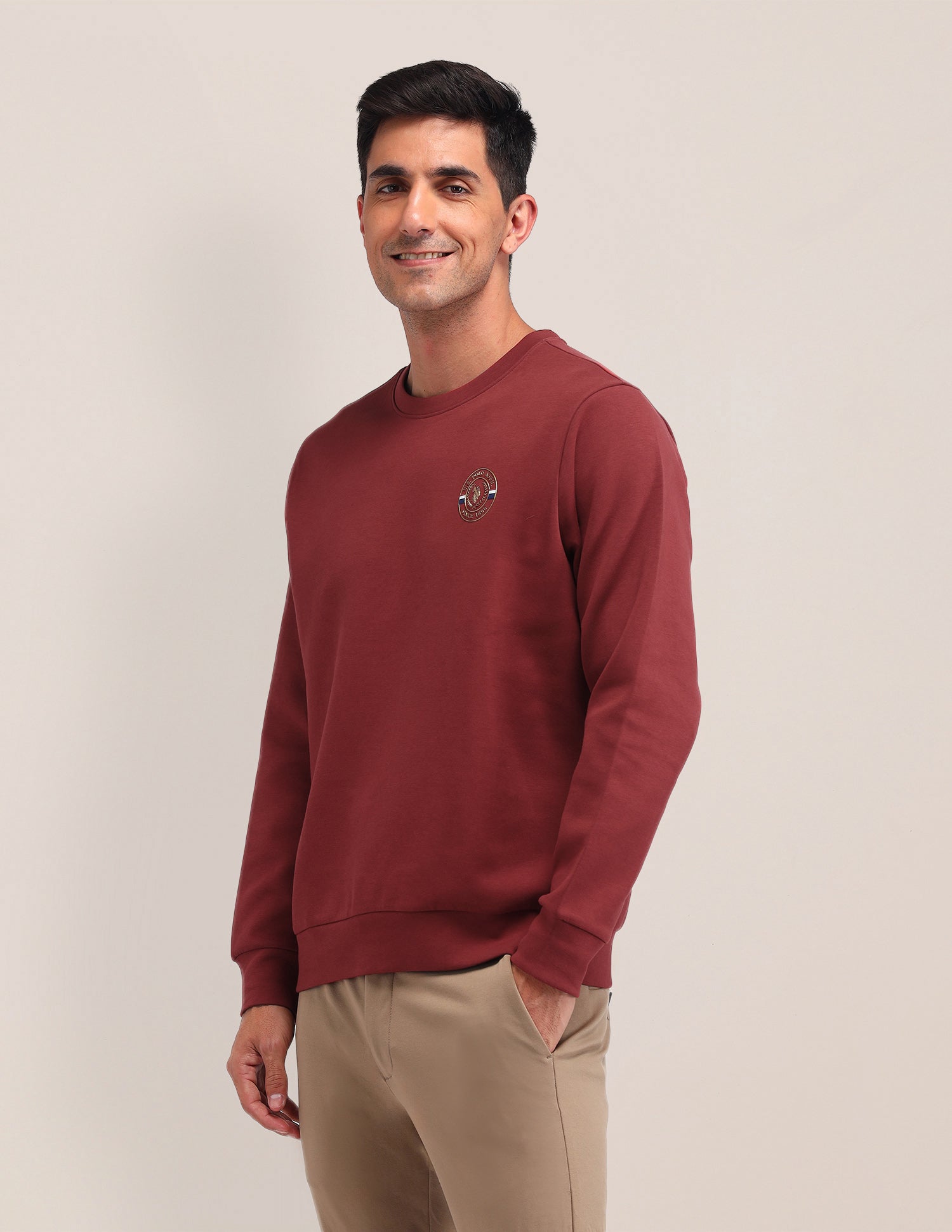Solid Regular Fit Sweatshirt Rust - U.S. POLO ASSN. | Large