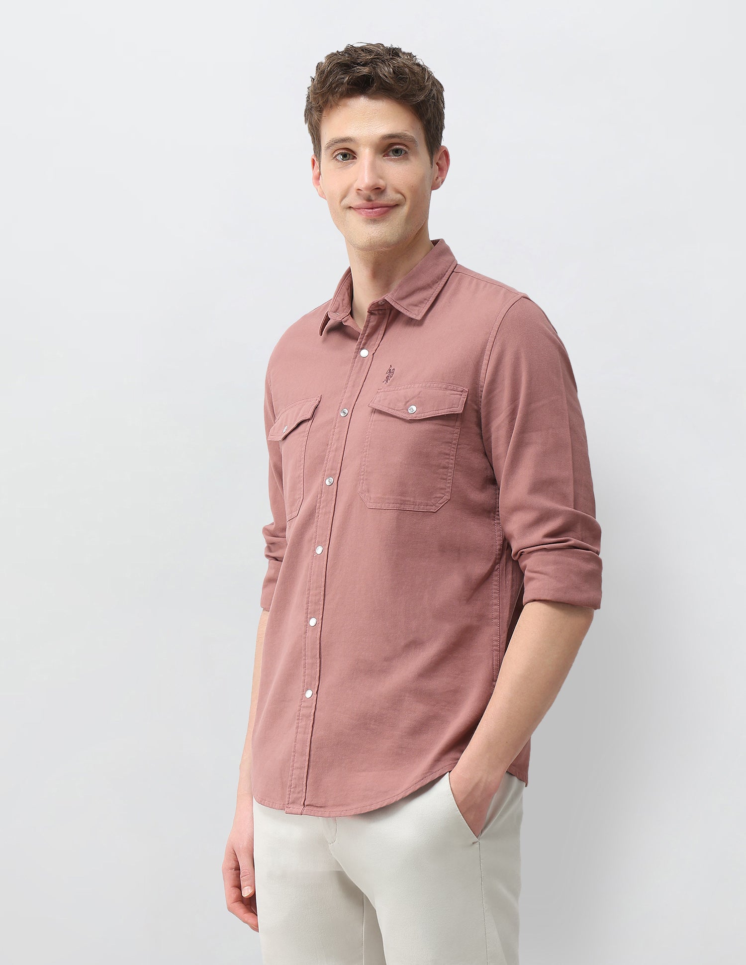 Solid Comfort Fit Shirt Rose - U.S. Polo Assn. India | Large
