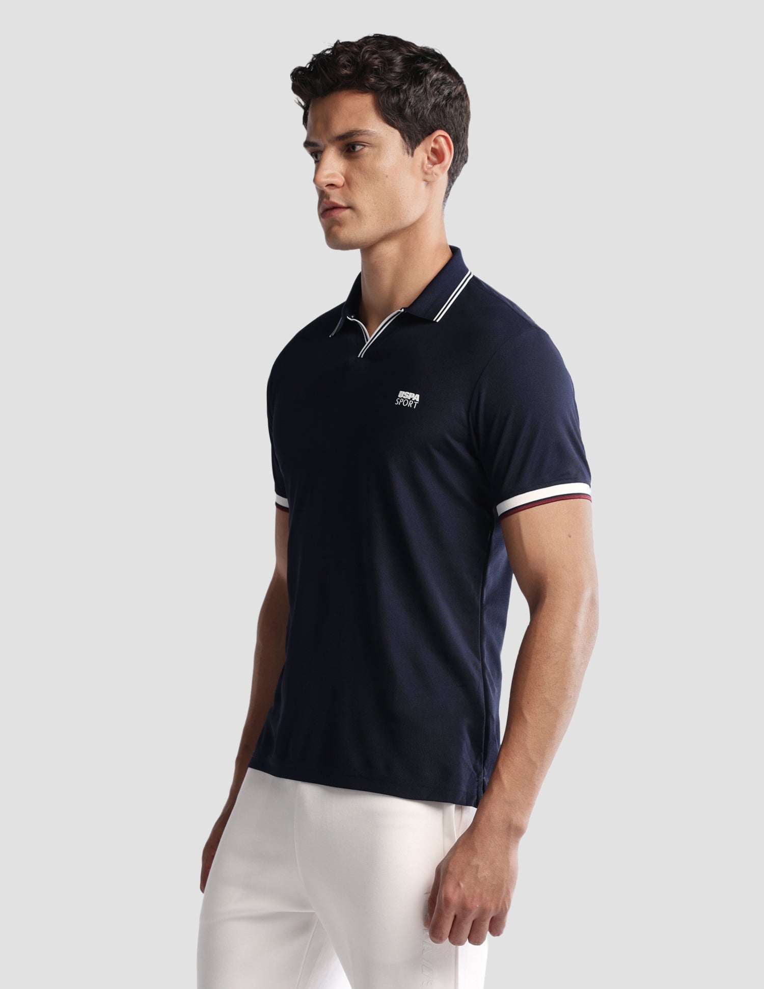 Solid Regular Fit Active Polo Shirt Navy - U.S. Polo Assn. India | Large