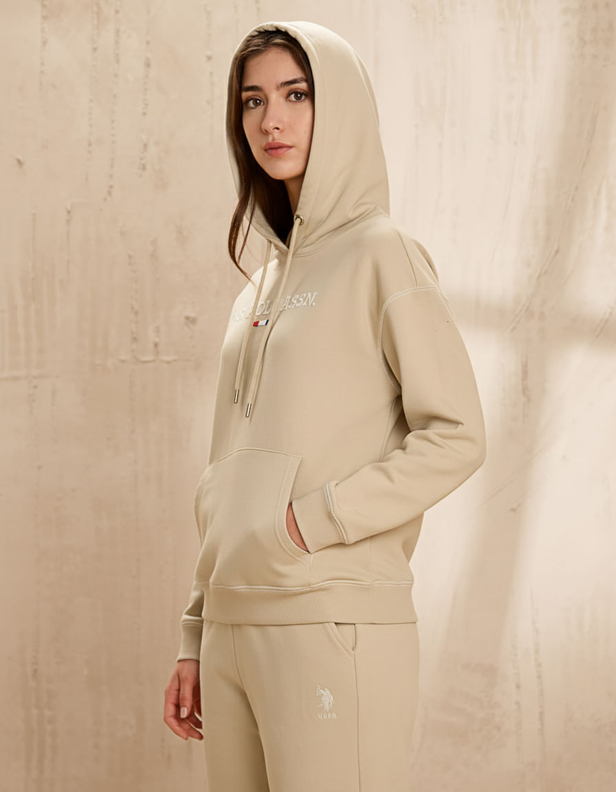 Loose Fit Hooded Sweatshirt White - U.S. POLO ASSN. | Large