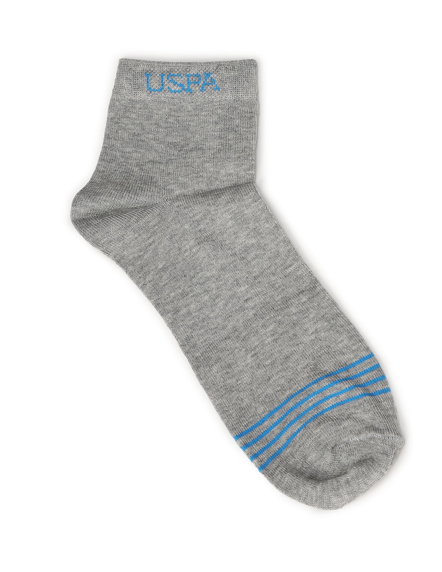 Ankle Length Stretch I646 Socks - Pack Of 3 Navy, Black and Grey - U.S. POLO ASSN. | Large