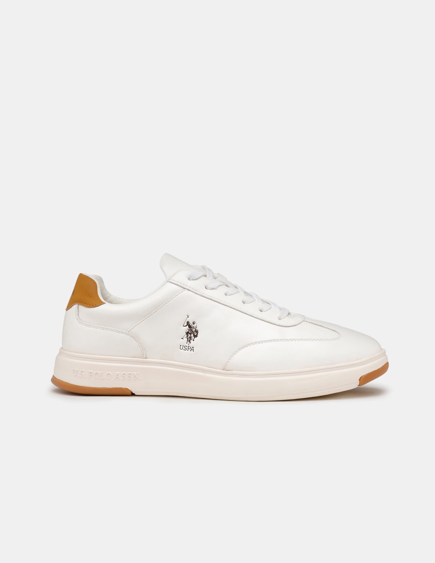 Round Toe Lace Ups Como 2.0 Sneakers White - U.S. Polo Assn. India | Large