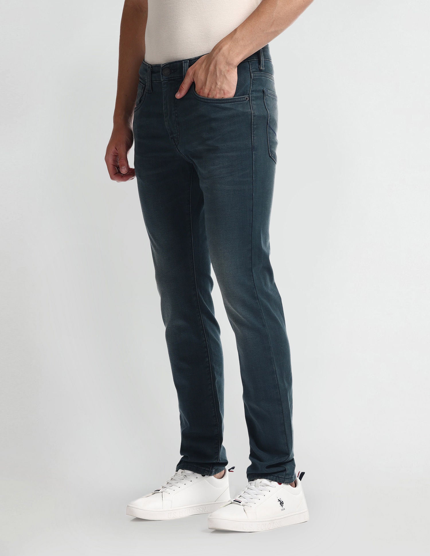 Regallo Skinny Fit Blue Jeans Blue - U.S. Polo Assn. India | Large