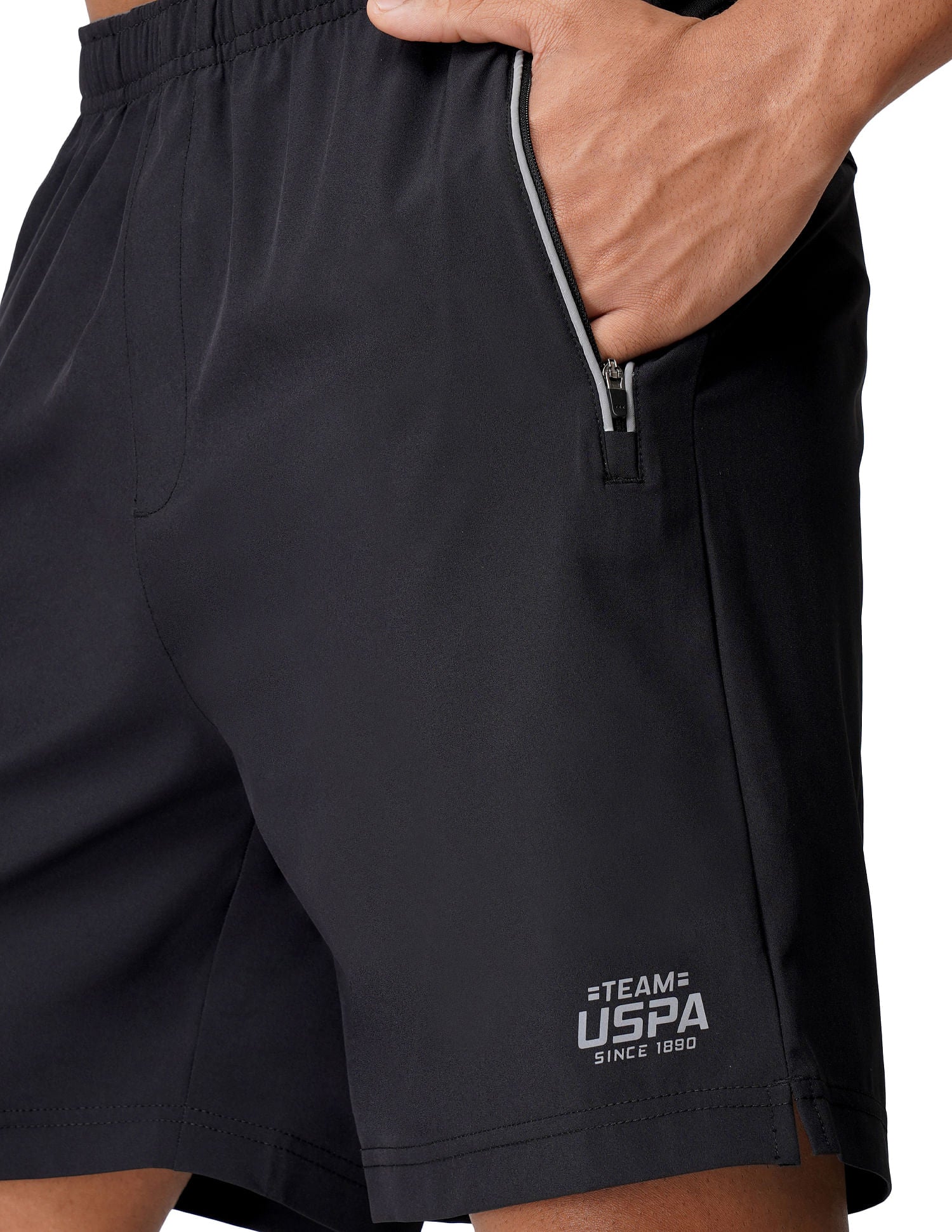Mesh Yoke Zipper Pocket I717 Shorts - Pack Of 1 Black - U.S. POLO ASSN. | Large