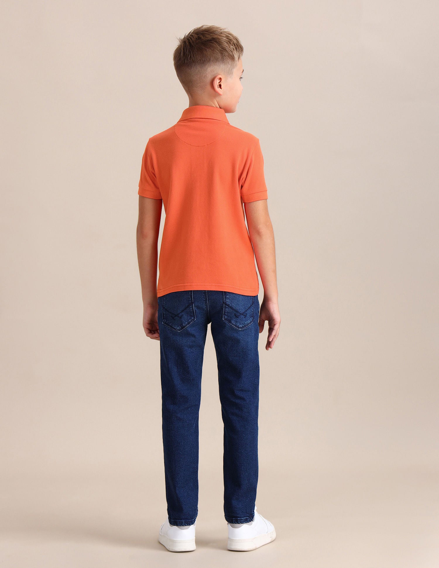 Boys Pure Cotton Regular Polo Shirt Orange - U.S. POLO ASSN. | Large