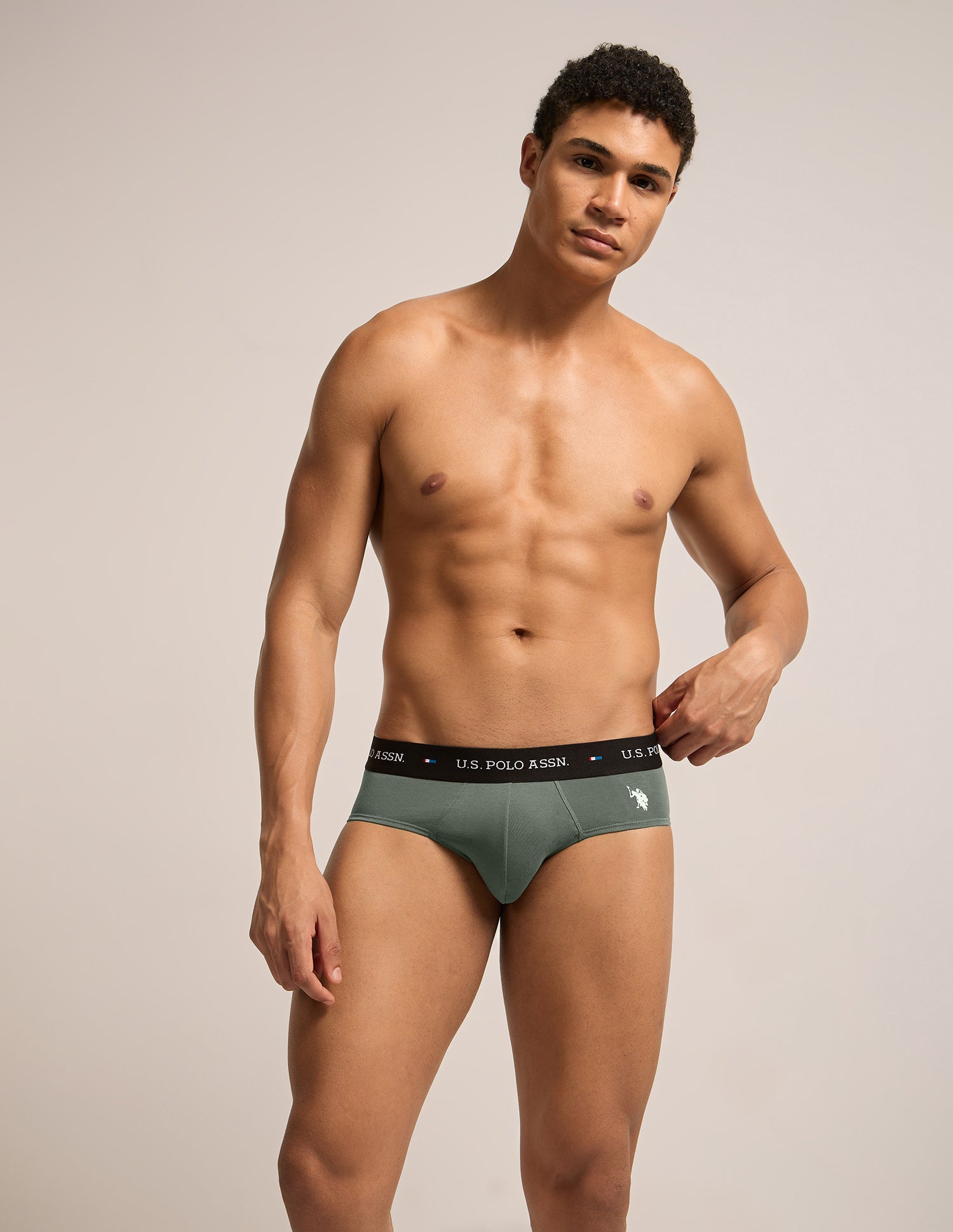 Breathable Cotton Stretch OEB25 Briefs - Pack of 3 Navy - U.S. Polo Assn. India | Large
