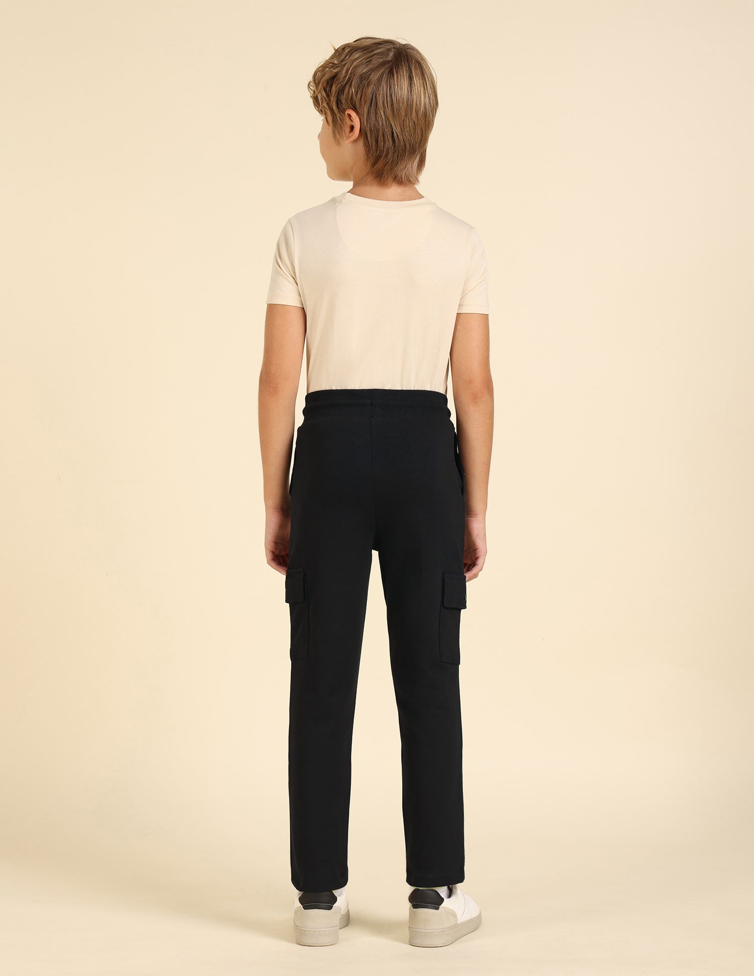 Boys Solid Pure Cotton Track Pants Black - U.S. POLO ASSN. | Large