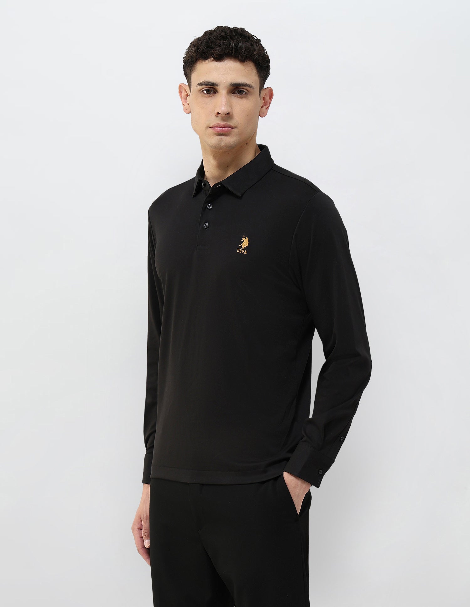Solid Regular Fit Polo Shirt Black - U.S. POLO ASSN. | Large