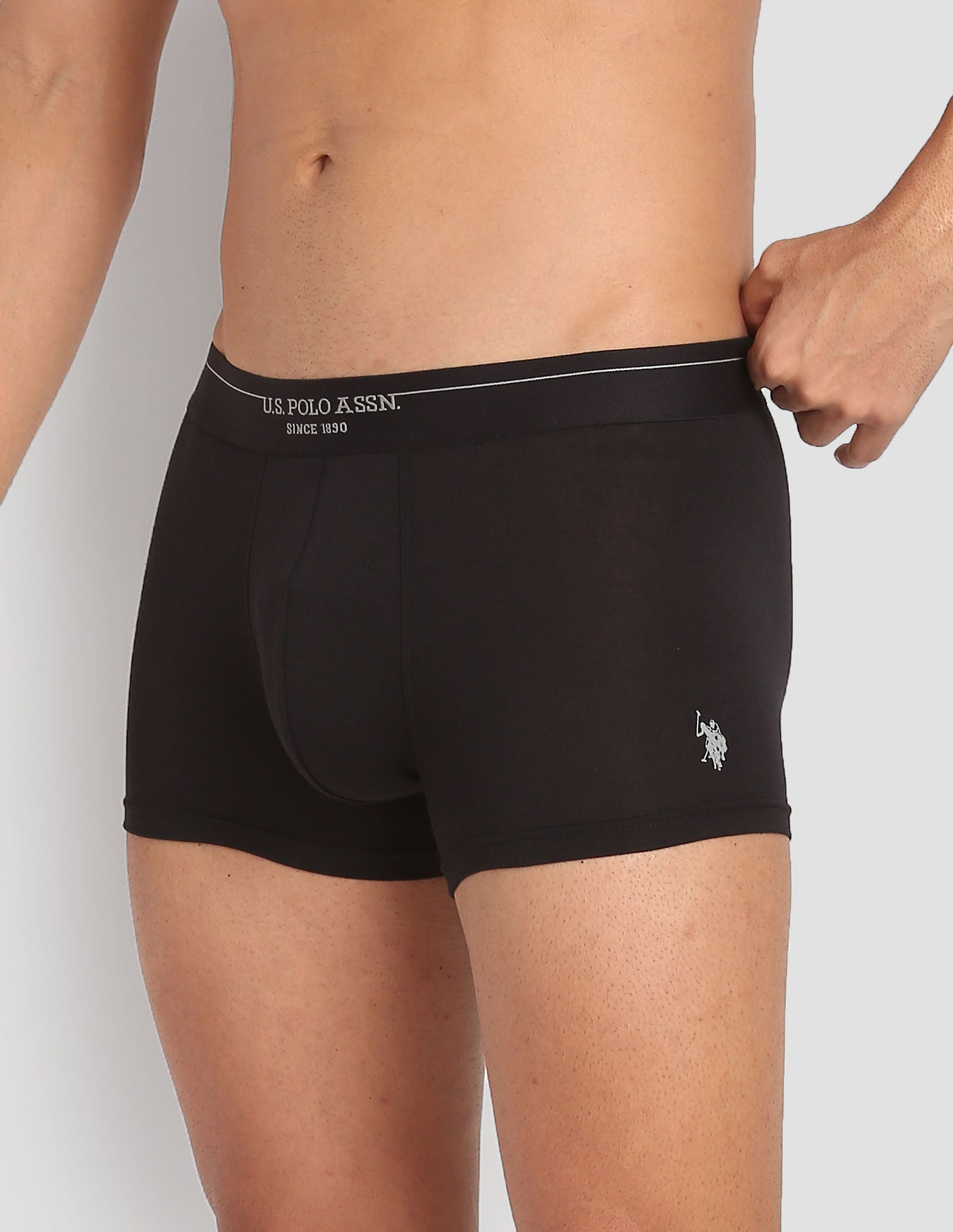 Modal Cotton Stretch Antibacterial PT003 Premium Trunks - Pack Of 1 Black - U.S. POLO ASSN. | Large