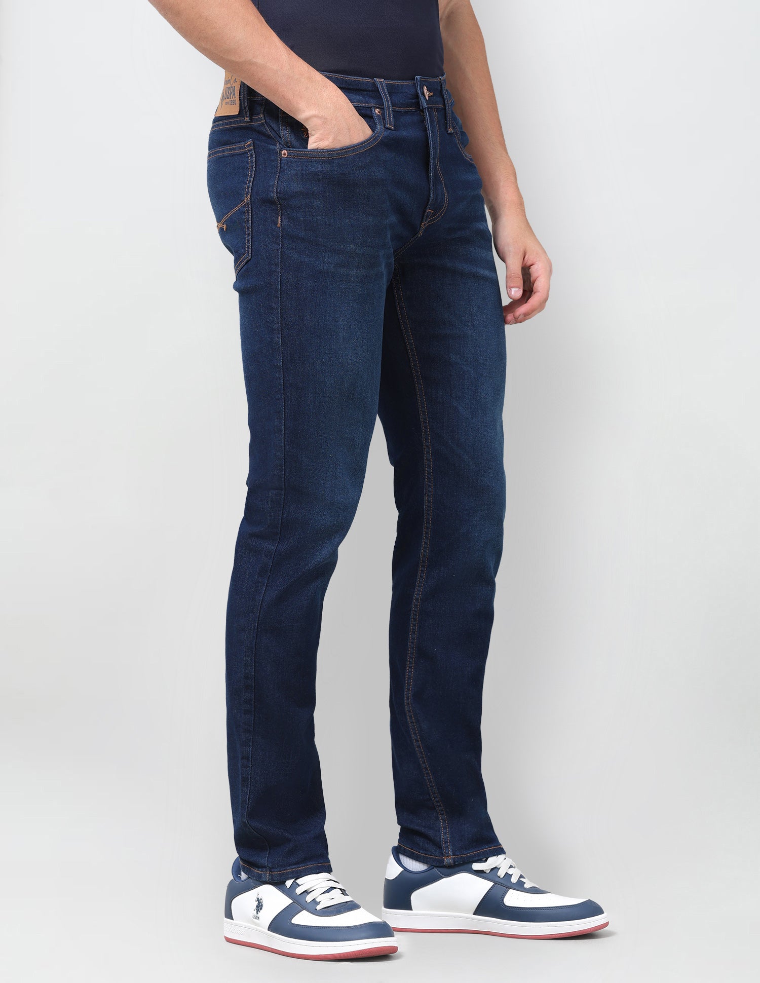 Brandon Slim-Tapered Fit Blue Jeans Dark Indigo - U.S. Polo Assn. India | Large