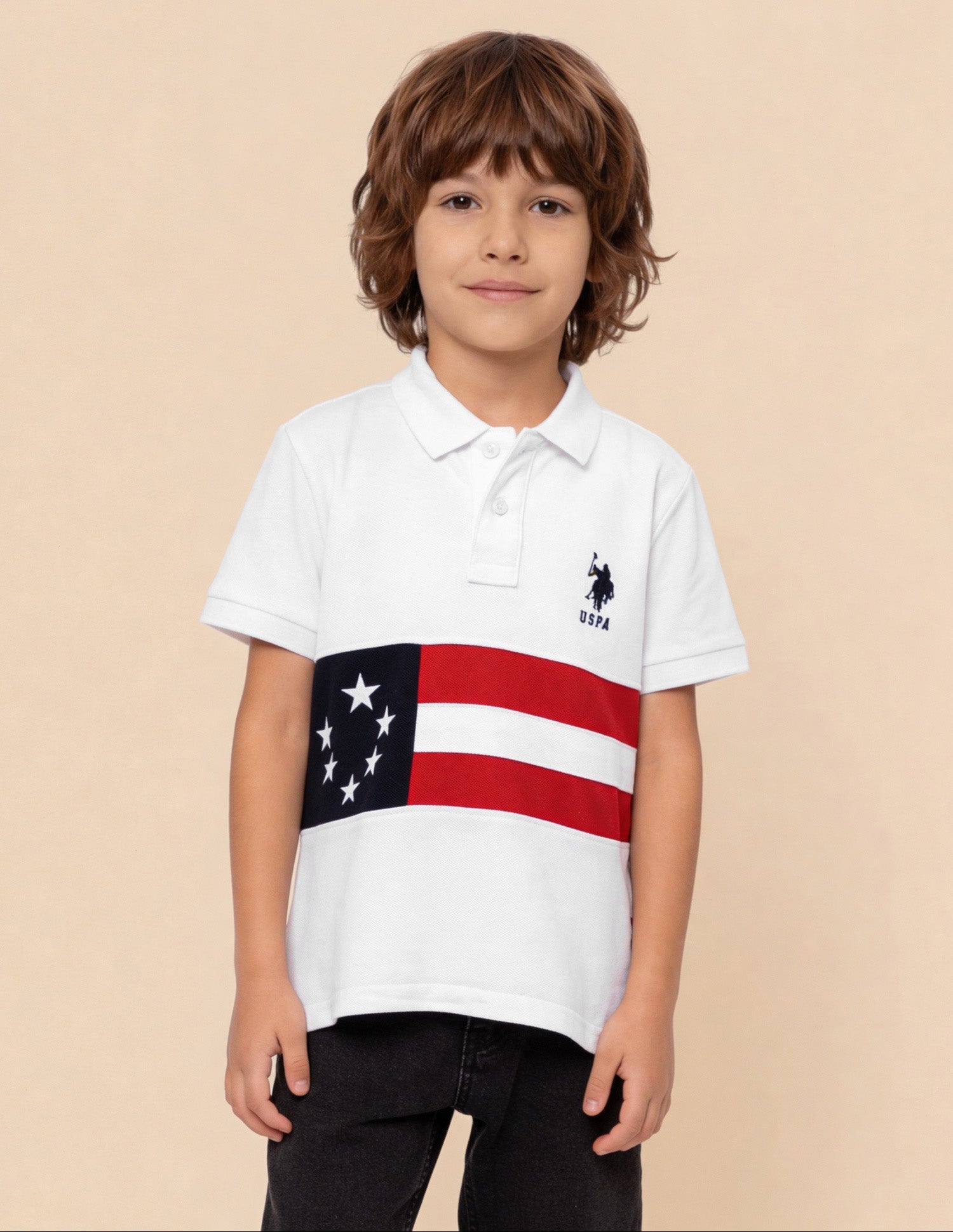 Graphic Printed Regular Fit Polo Shirt White - U.S. Polo Assn. India | Large