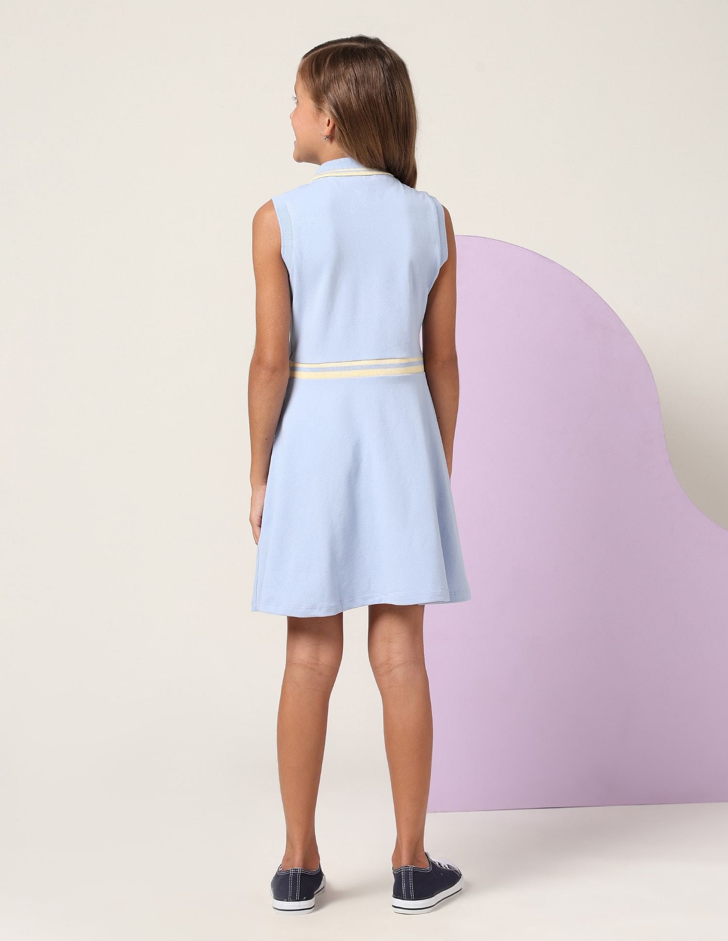 Girls Solid Skater Dress Light Blue - U.S. POLO ASSN. | Large